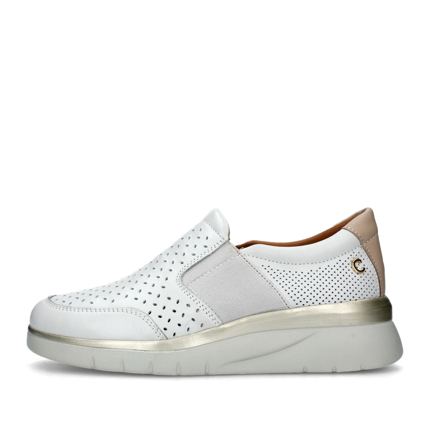 SNEAKERS SLIP ON CON ZEPPA DONNA BIANCO SPORCO