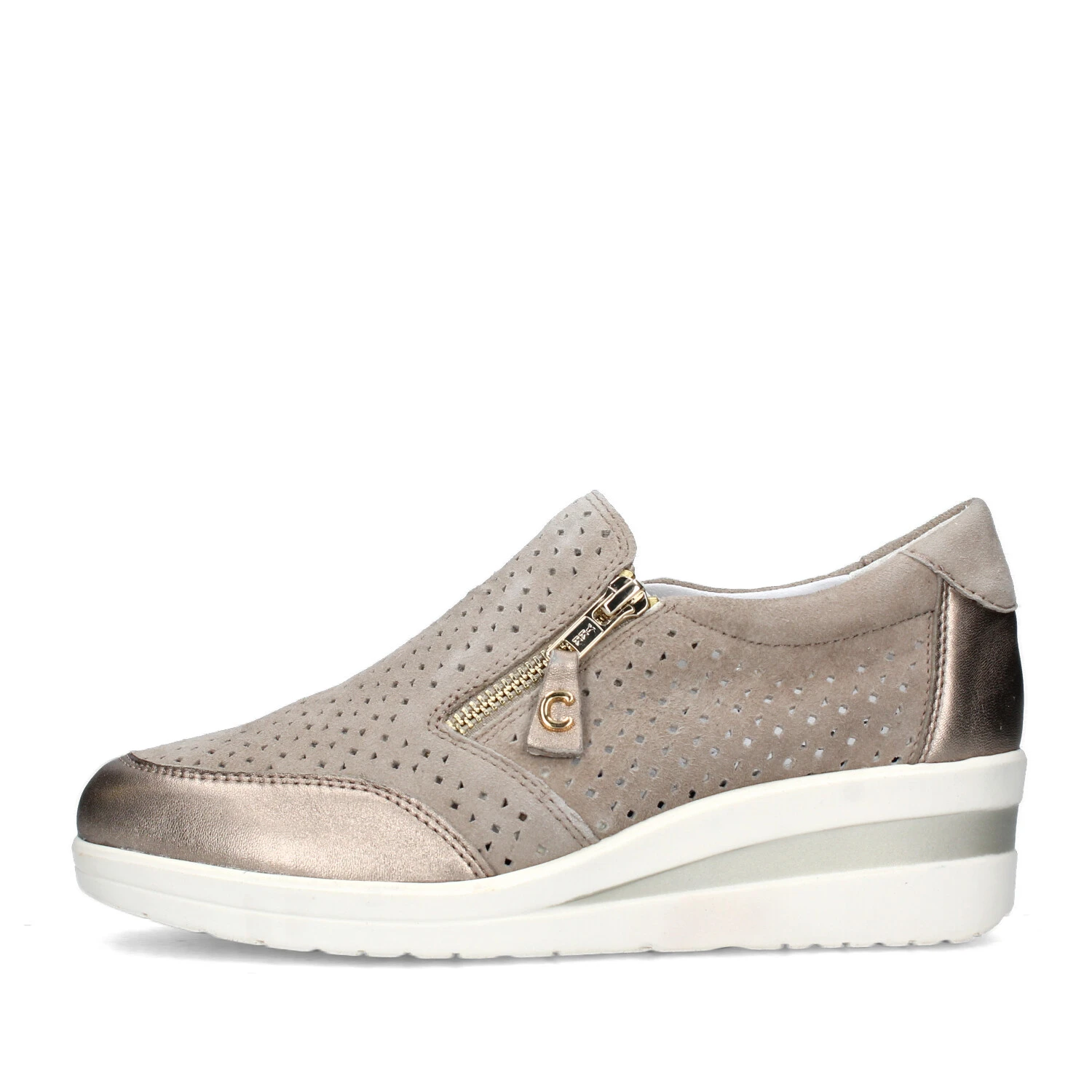 SNEAKERS SLIP ON CON FORI DONNA BEIGE