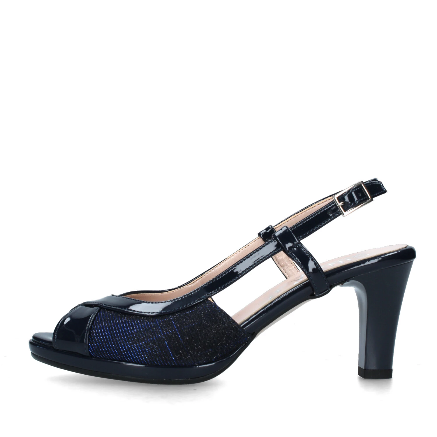 SANDALI TACCO ALTO CON GLITTER DONNA BLU