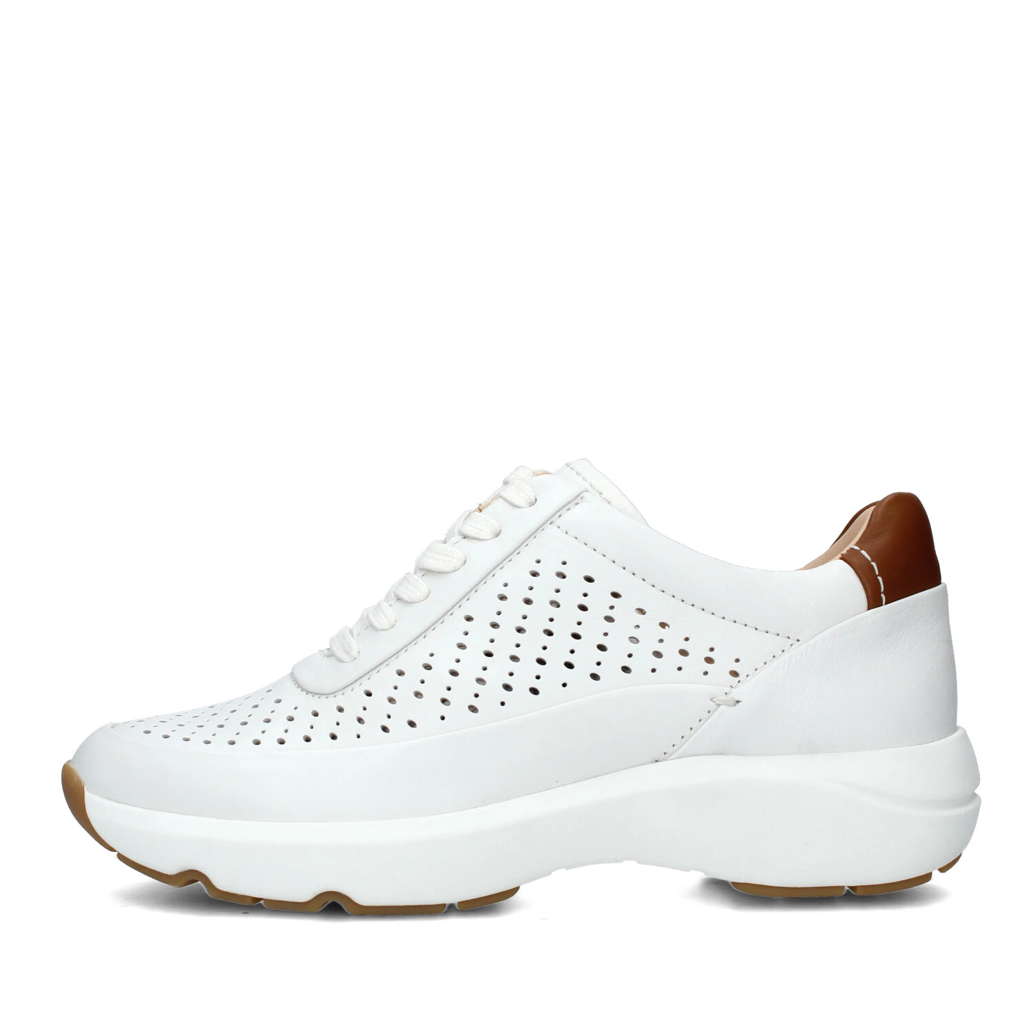 SNEAKERS PLATFORM TIVOLI GRACE CON TRAMA A FORI DONNA BIANCO