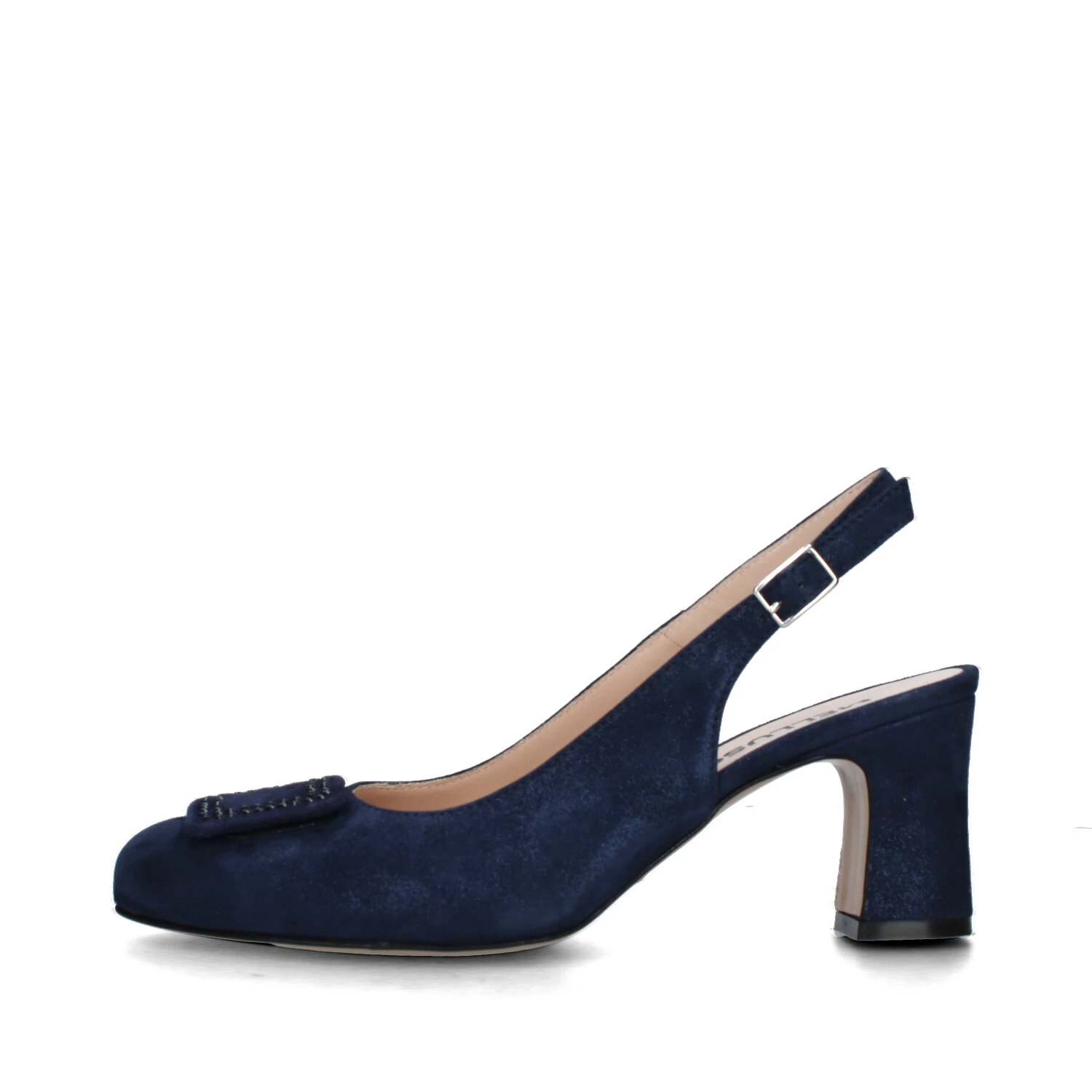 SLINGBACK IN PELLE CON INSERTO STRASS DONNA BLU