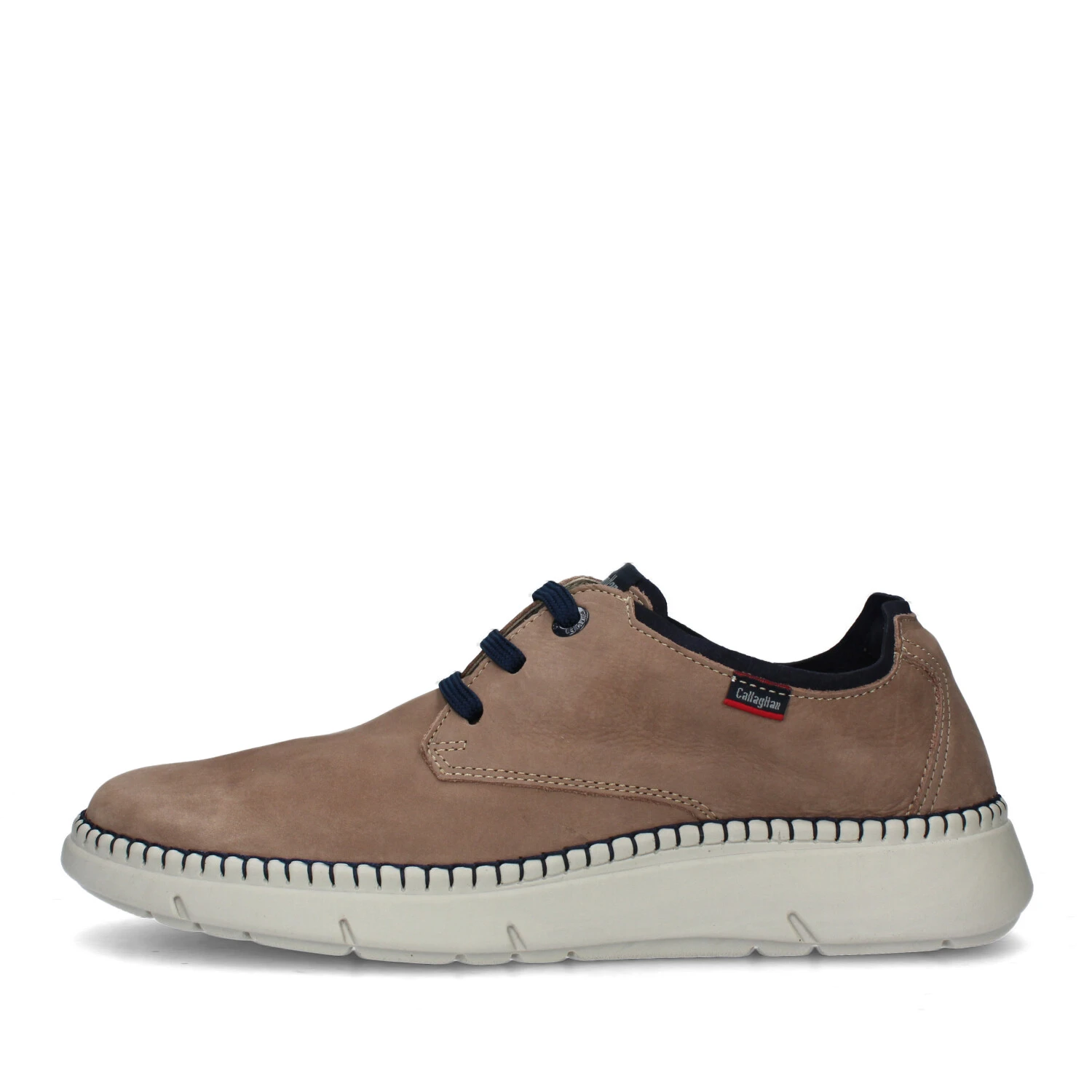 SNEAKERS BASSE CIRCULAR IN PELLE UOMO BEIGE SCURO