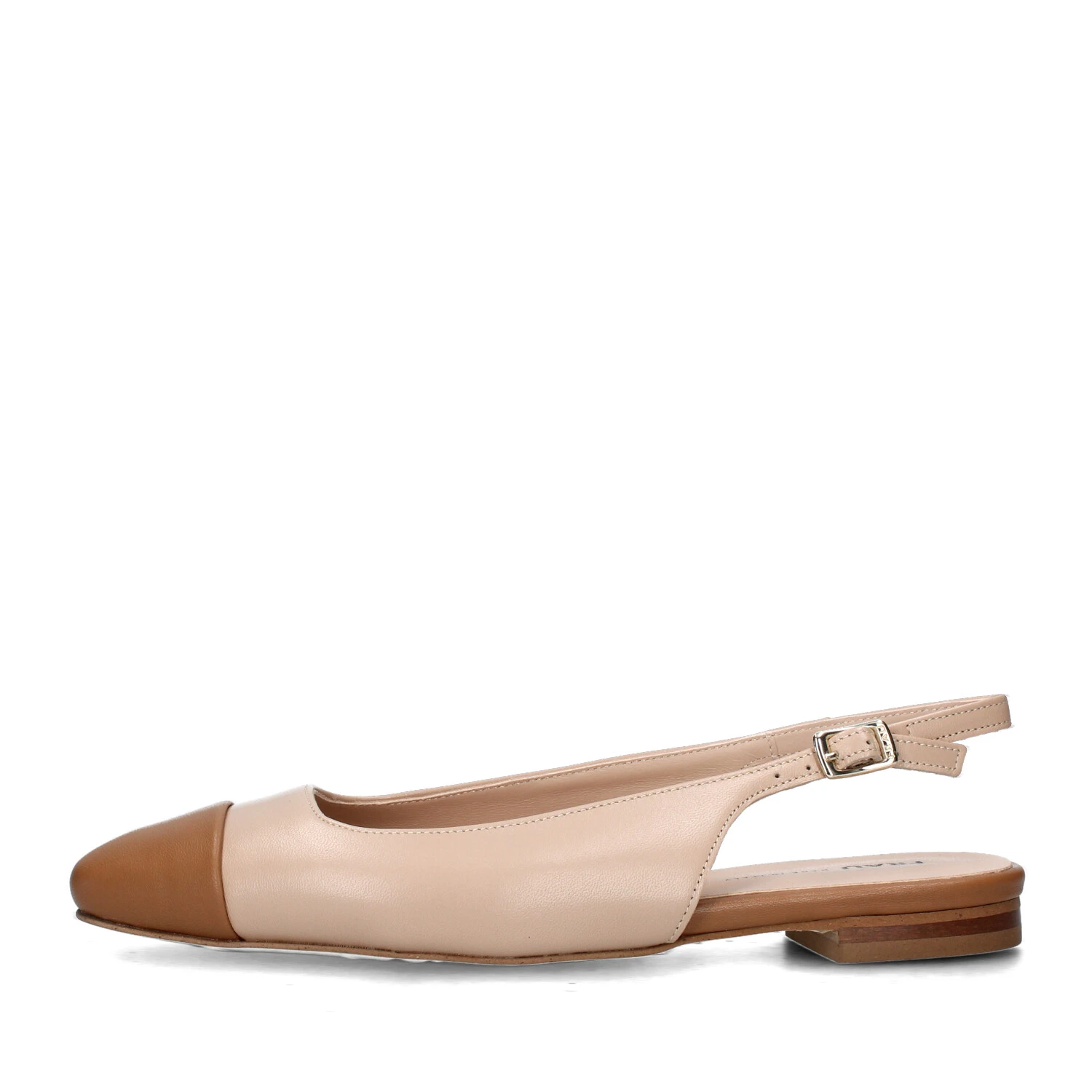 SLINGBACK BASSE CON PUNTA MARRONE DONNA BEIGE