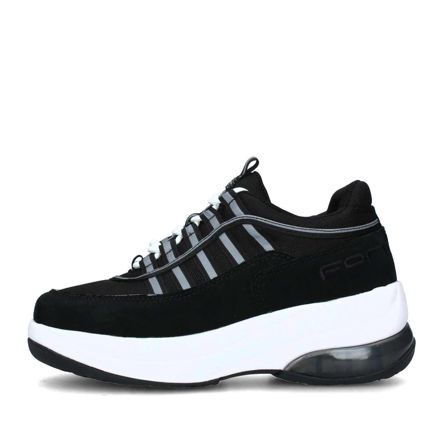 SNEAKERS PLATFORM UP BICOLORE DONNA NERO BIANCO