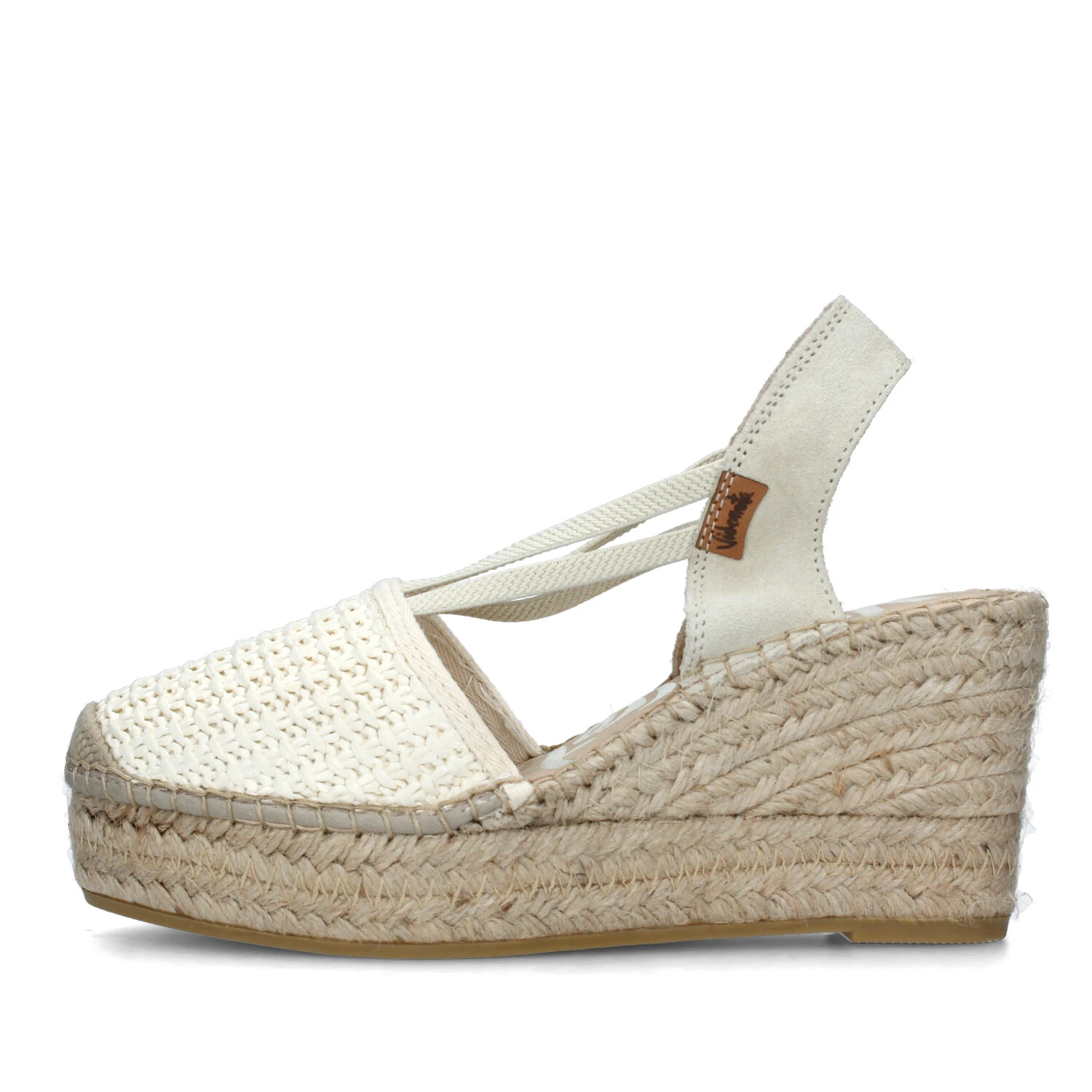 ESPADRILLAS CON ZEPPA E LOGHETTO DONNA BEIGE BIANCO