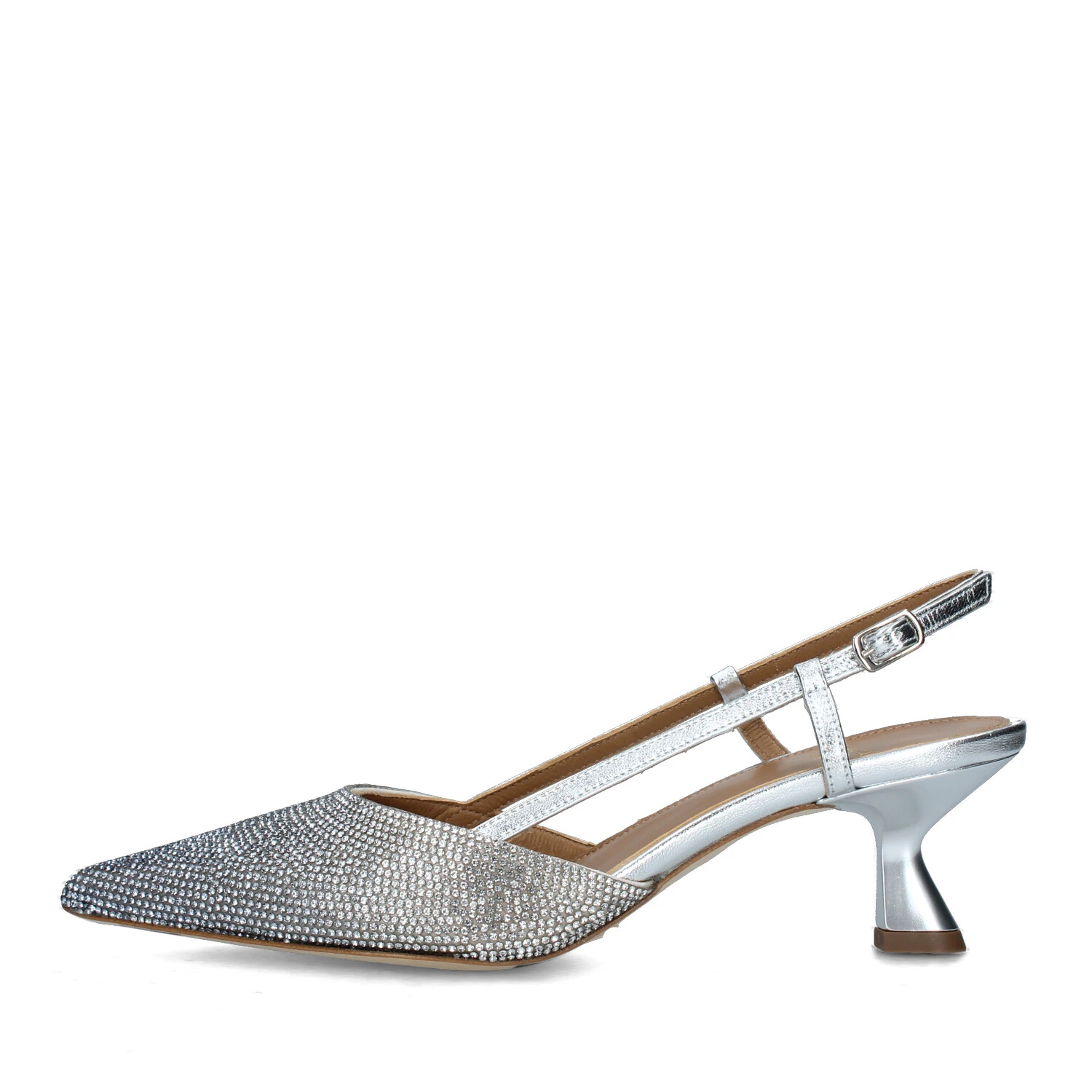 SLINGBACK CON STRASS IN TINTA DONNA ARGENTO