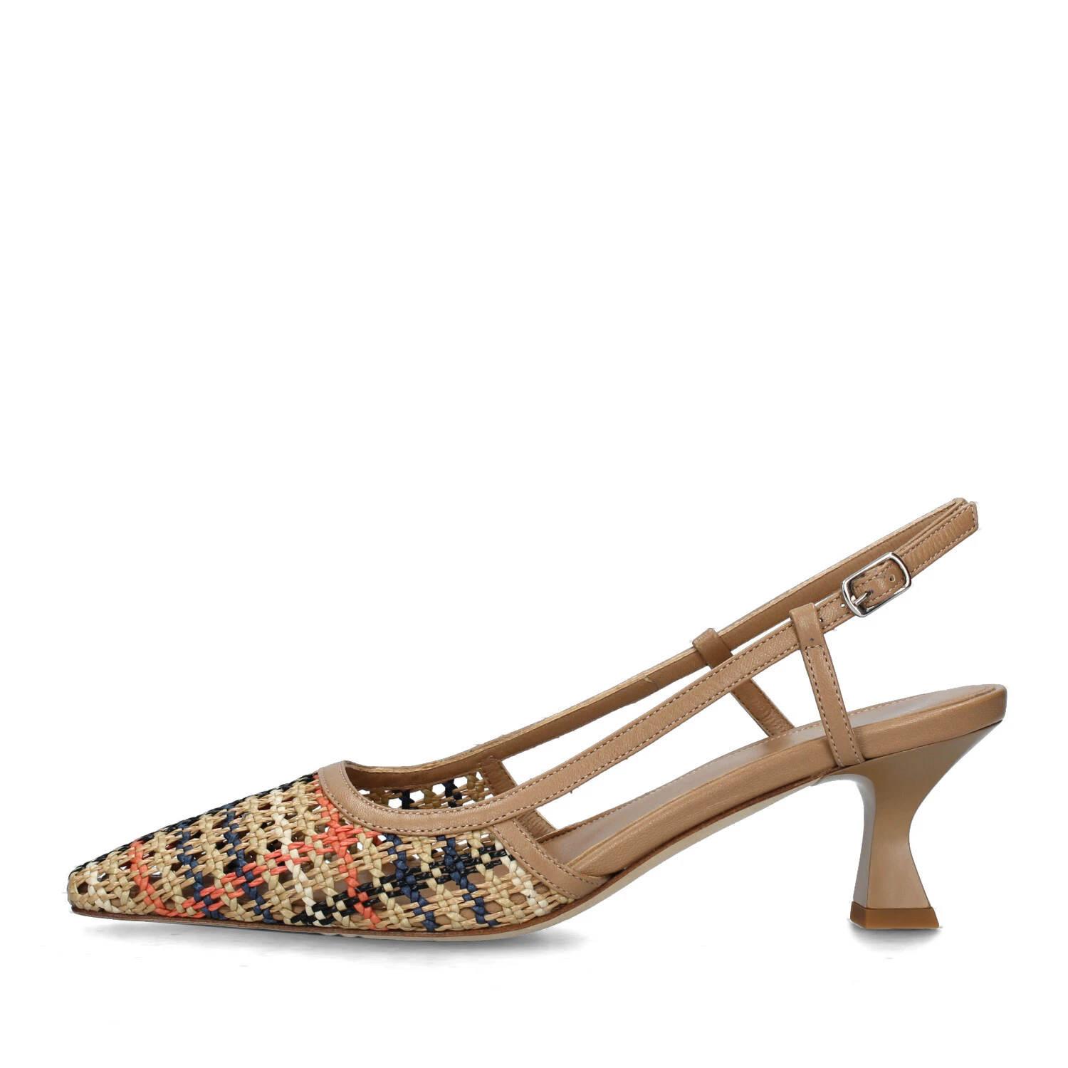 SLINGBACK CON RICAMI COLORATI DONNA BEIGE