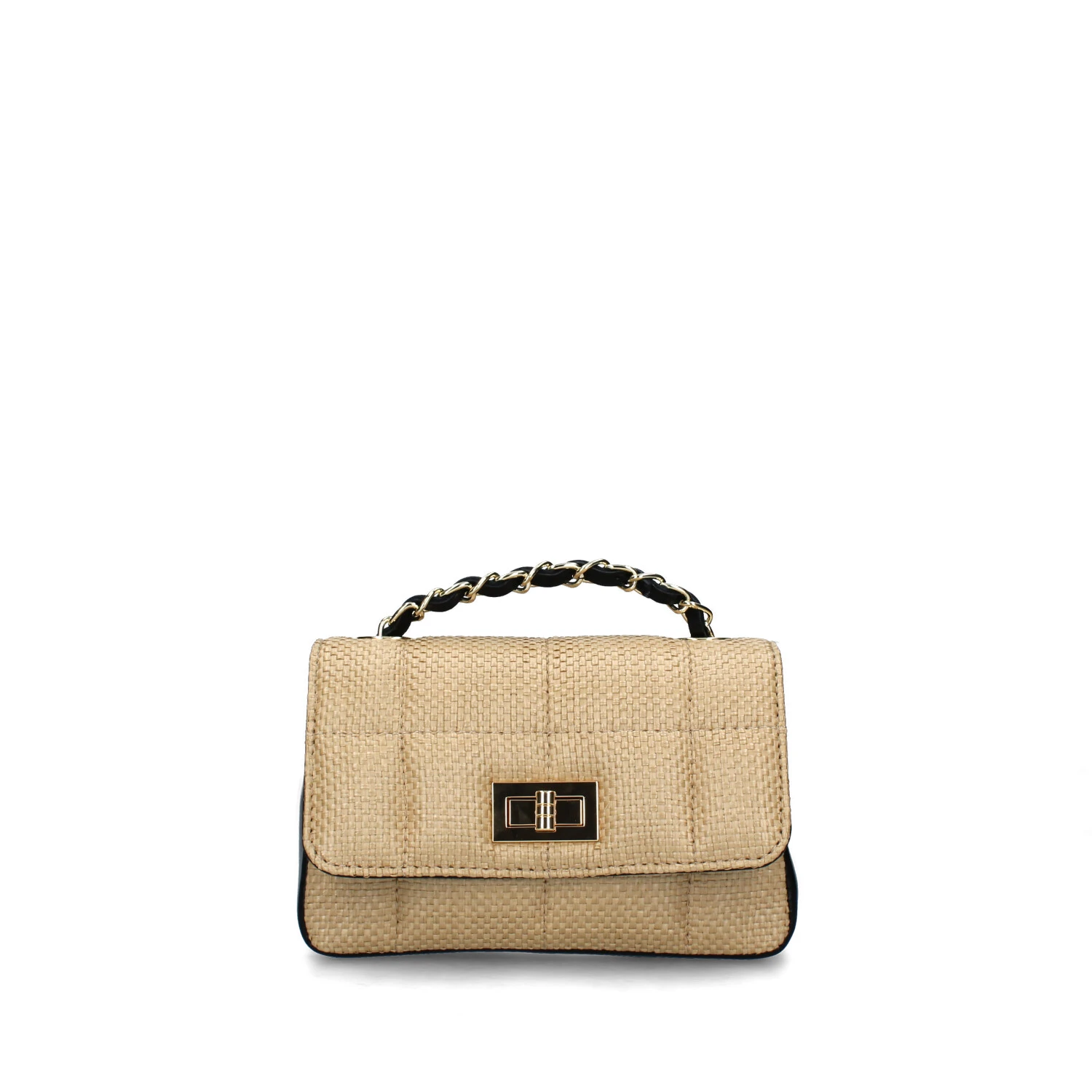 BORSA A TRACOLLA NAKA BICOLORE DONNA BEIGE NERO