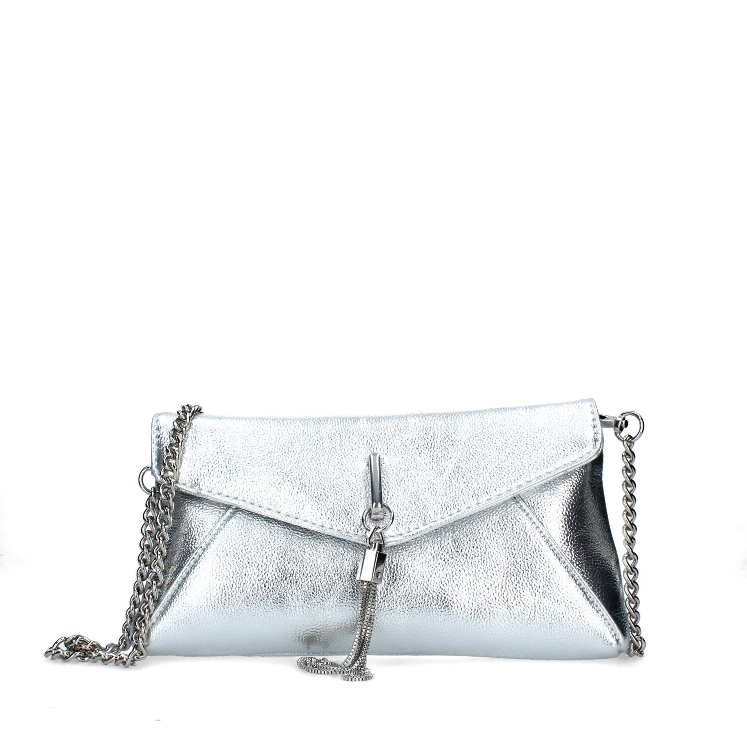 POCHETTE CON NAPPA E CATENINA DONNA ARGENTO