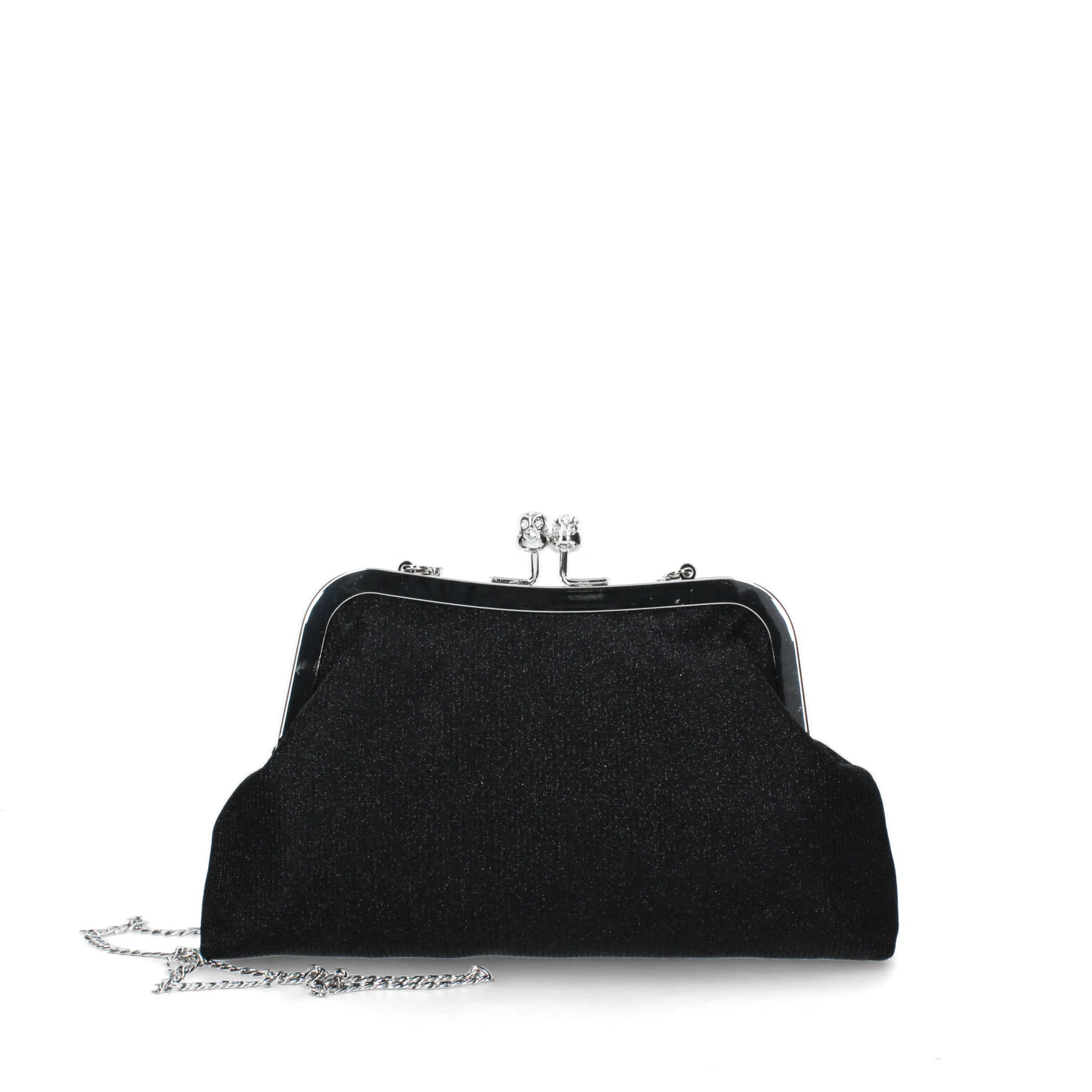 POCHETTE CON TRAMA GLITTER DONNA NERO