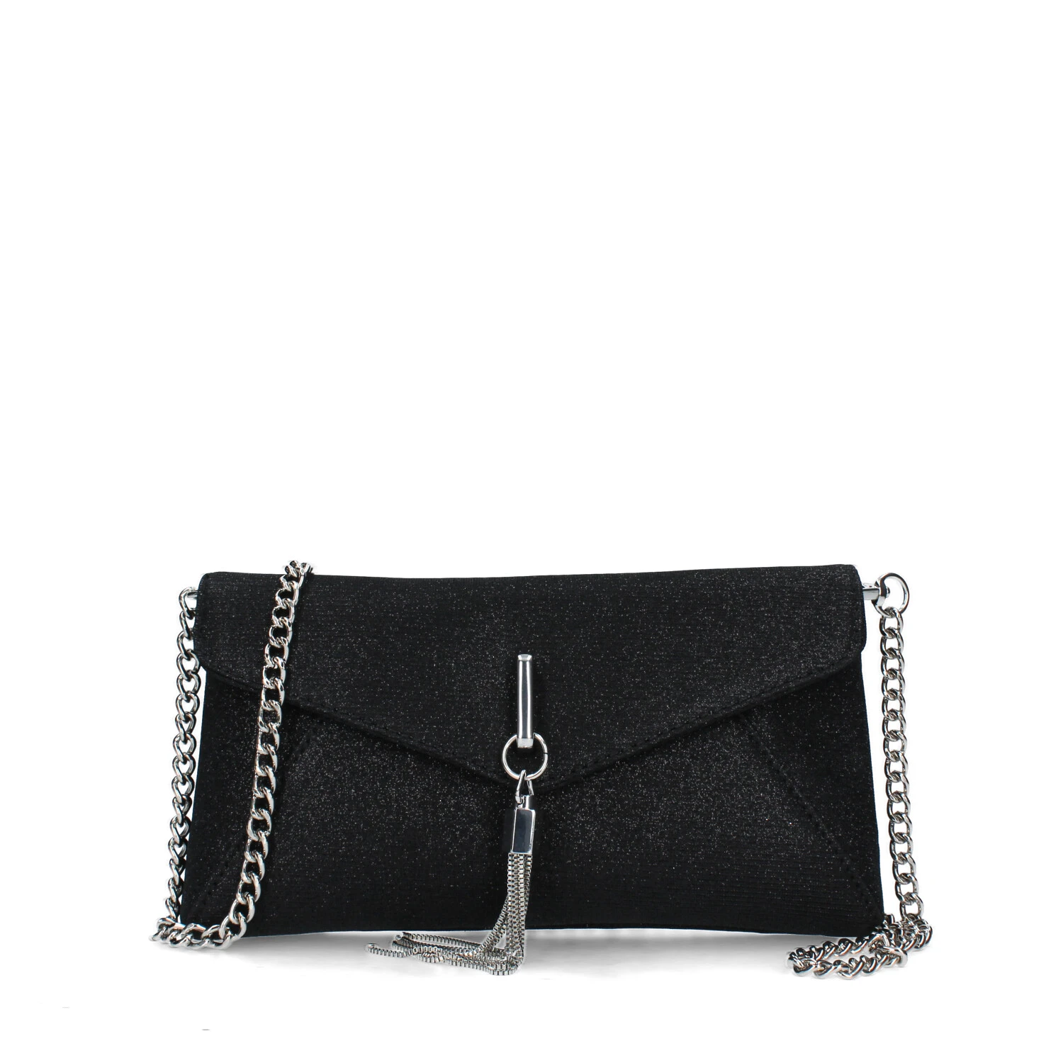 POCHETTE CON NAPPA IN CATENA DONNA NERO