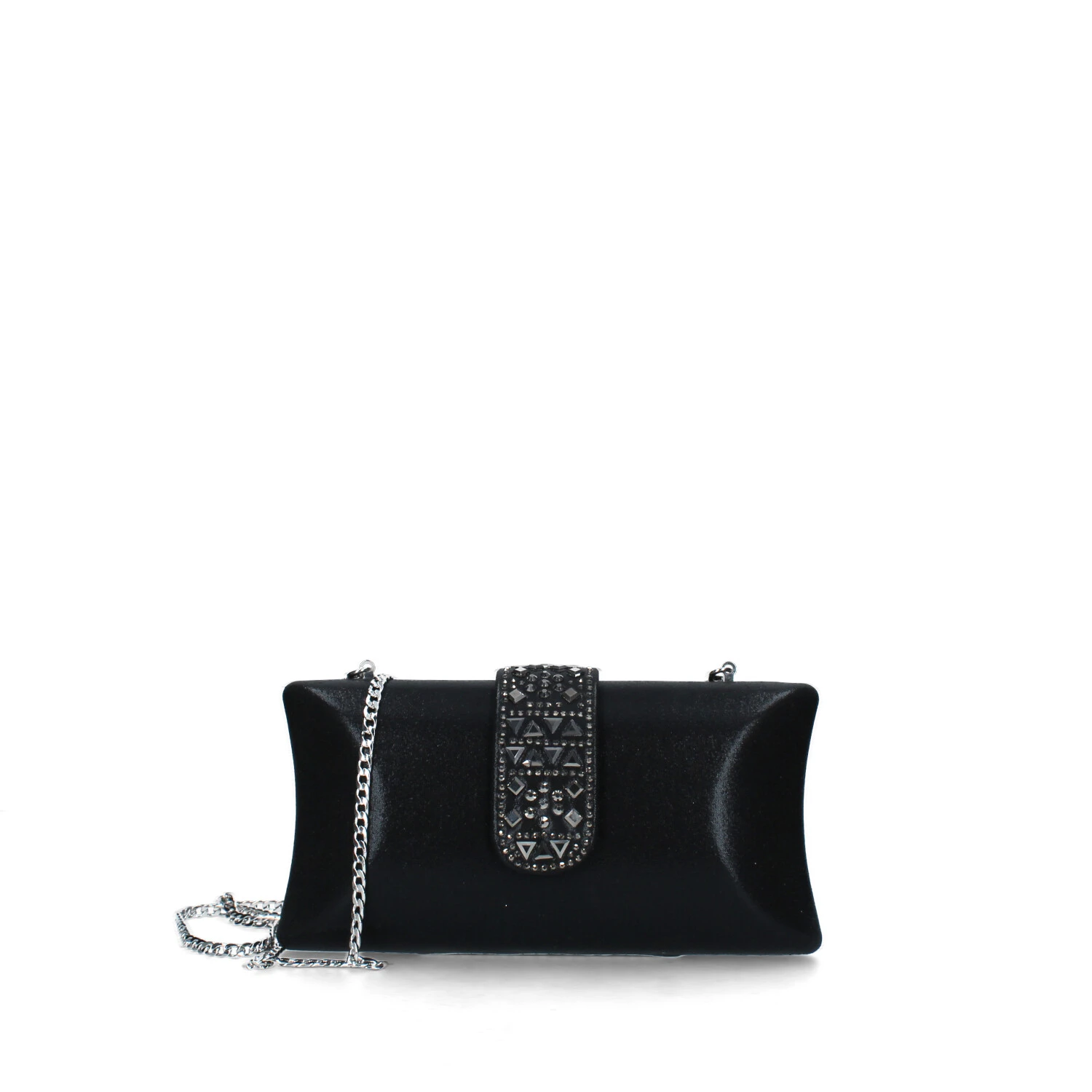 POCHETTE CON STRASS MULTIFORME DONNA NERO