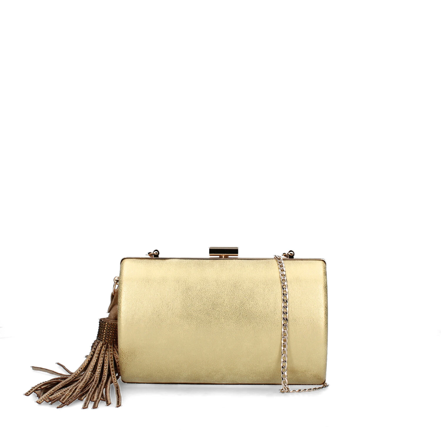 POCHETTE OVALE CON NAPPA DONNA ORO