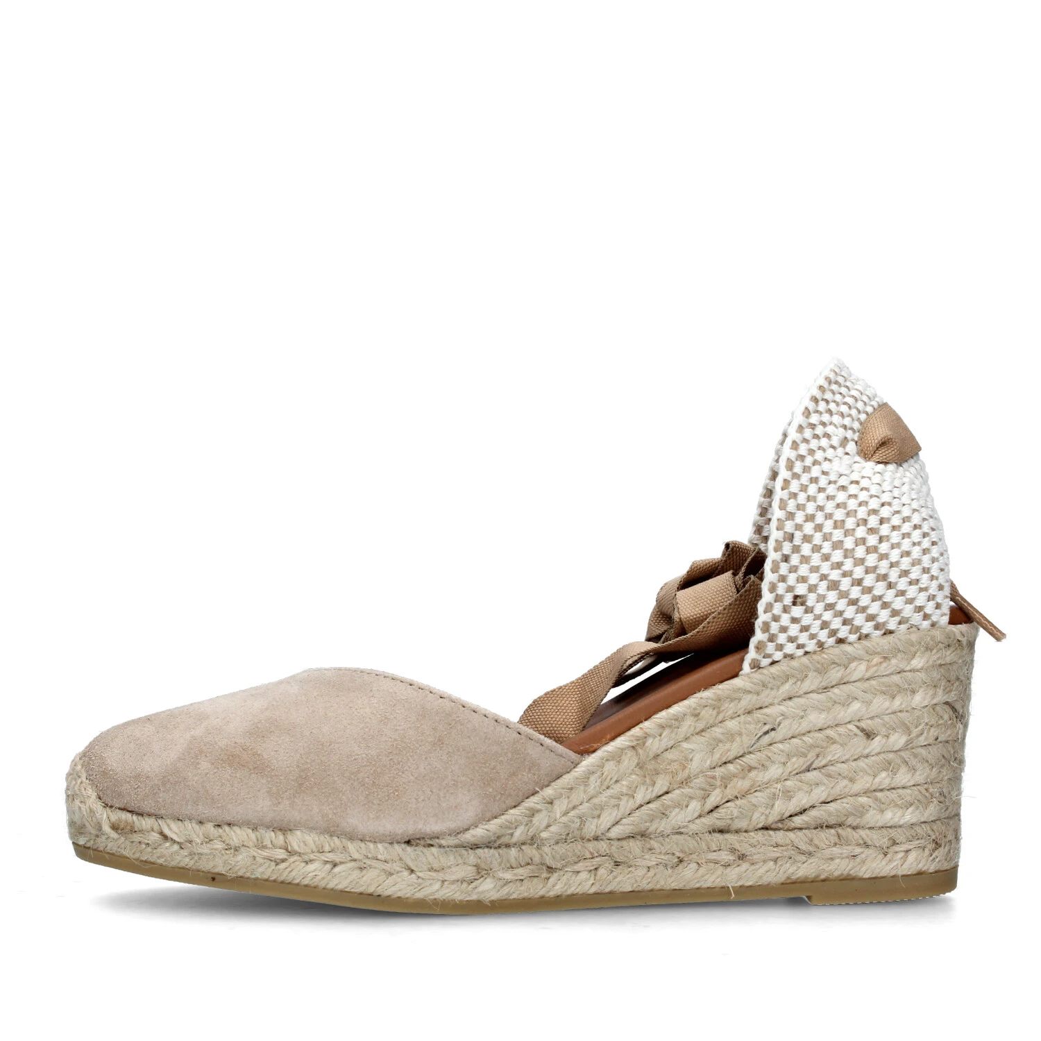 ESPADRILLAS CON ZEPPA E LACCETTO DONNA BEIGE