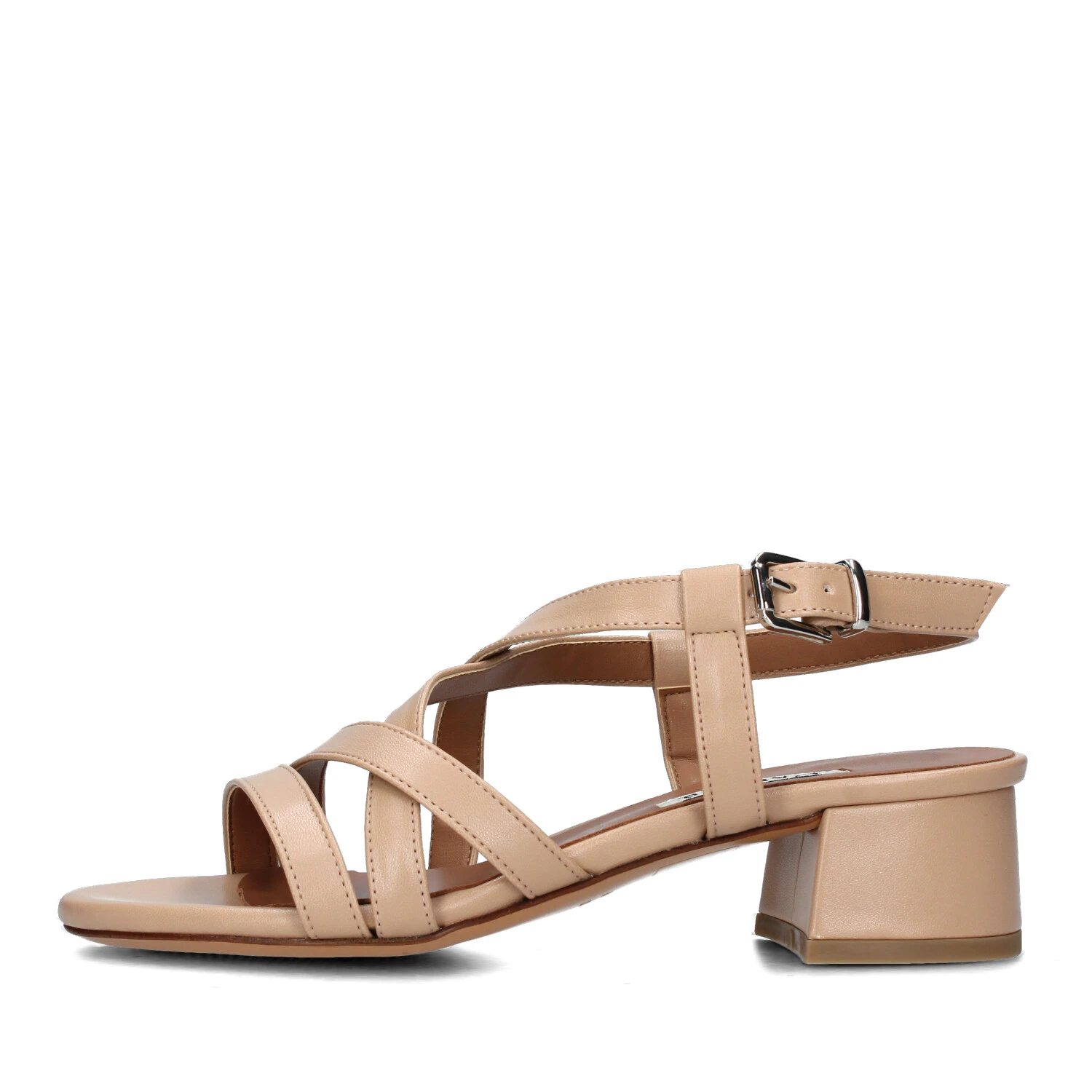 SANDALI TACCO BASSO A BLOCCO DONNA BEIGE