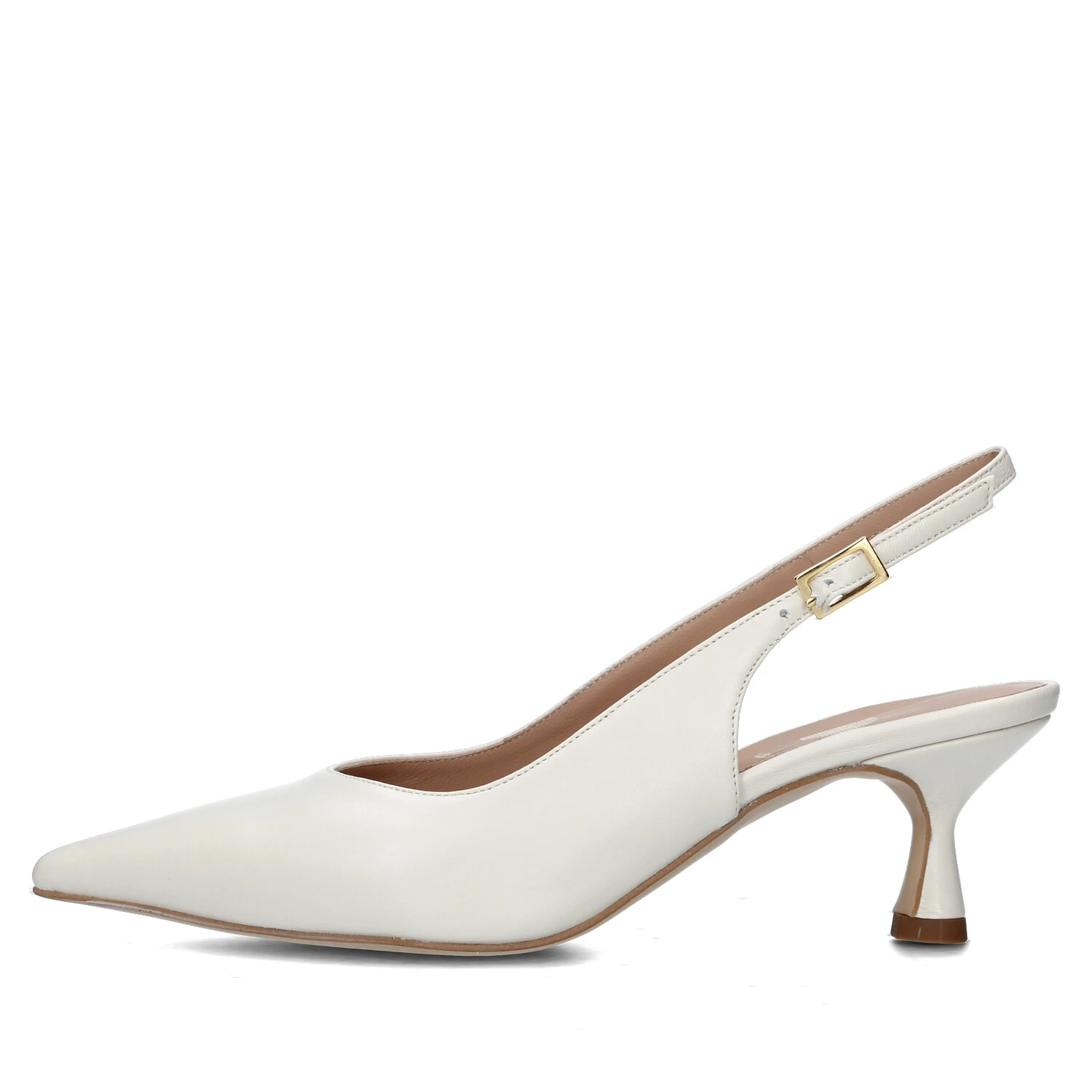 SLINGBACK IN PELLE CON CINTURINO REGOLABILE DONNA ECRU