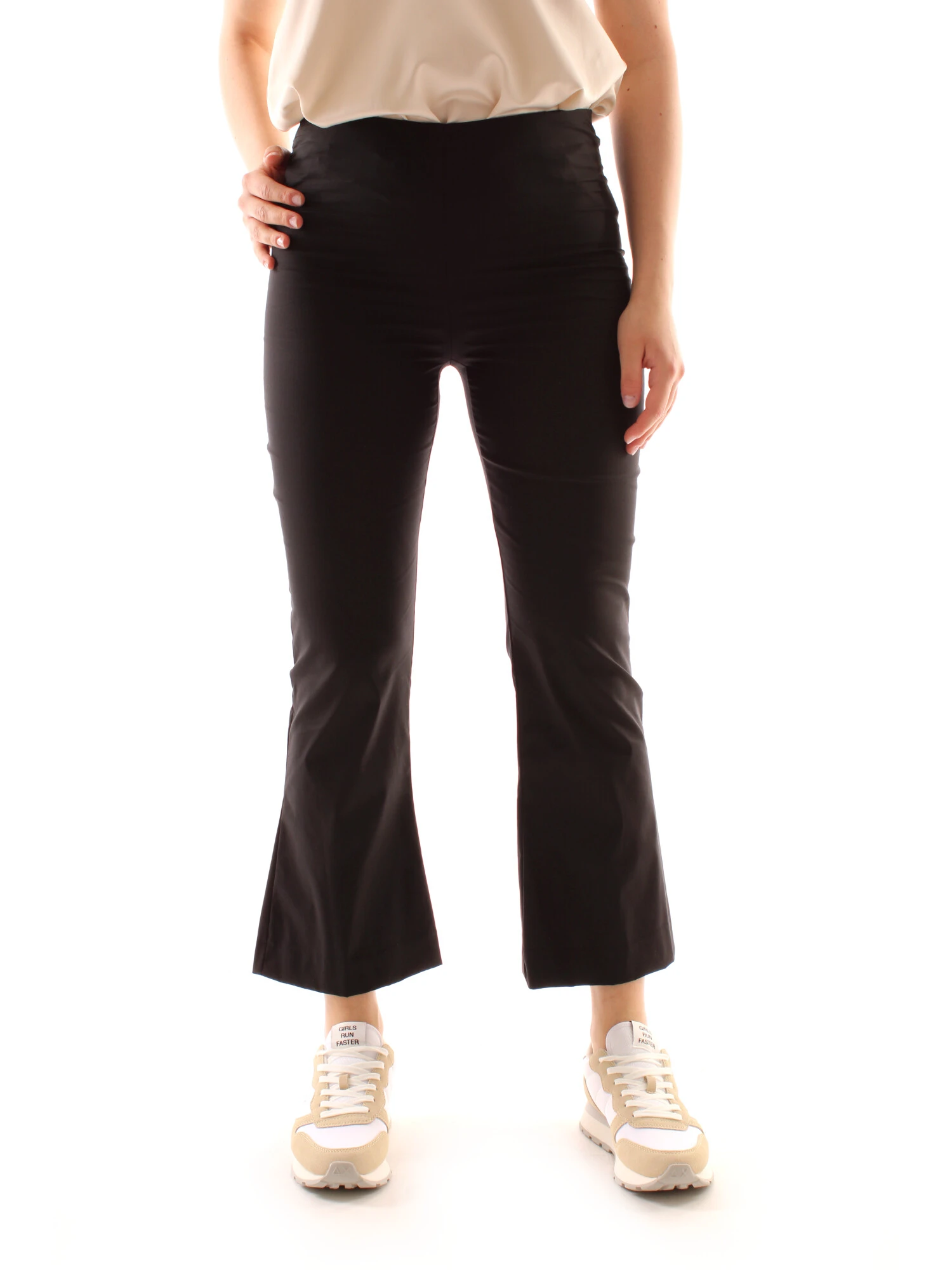 PANTALONI CROPPED A TROMBETTA DONNA NERO