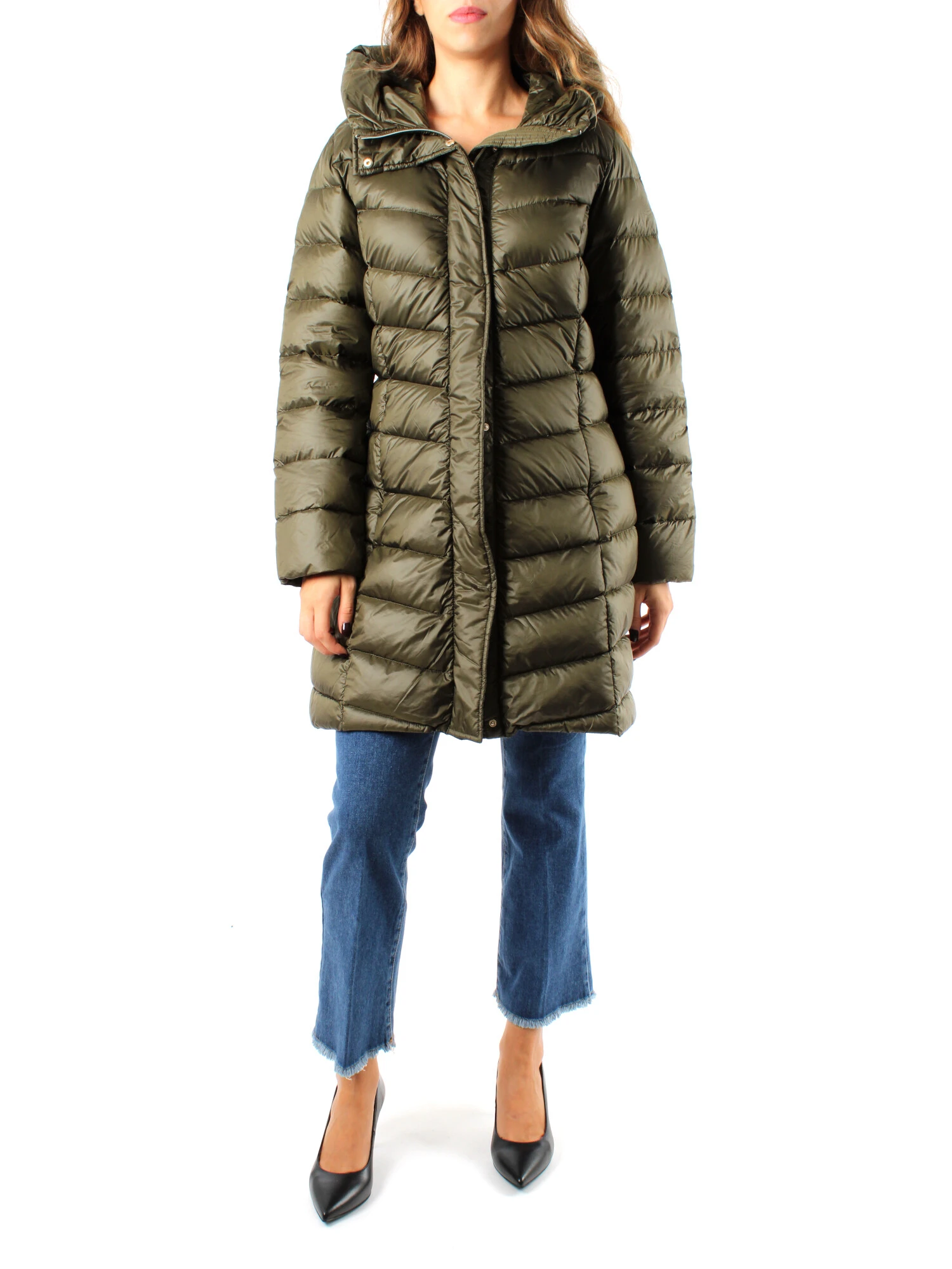 Emme Marella PIUMINO CON CAPPUCCIO E COULISSE DONNA MARRONE Step