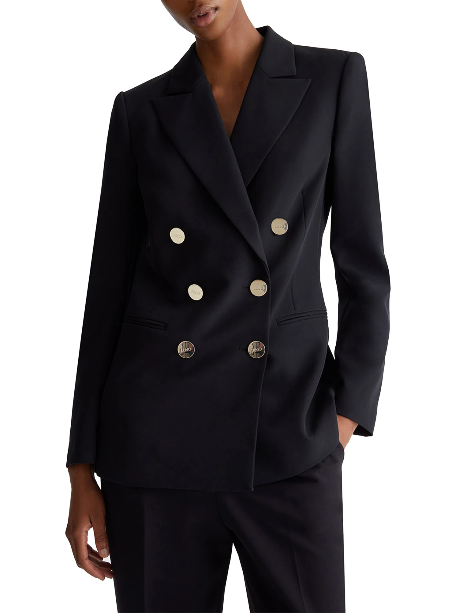 Liu Jo BLAZER DOPPIOPETTO CON SPACCO SUL RETRO DONNA NERO Step By Step Shop