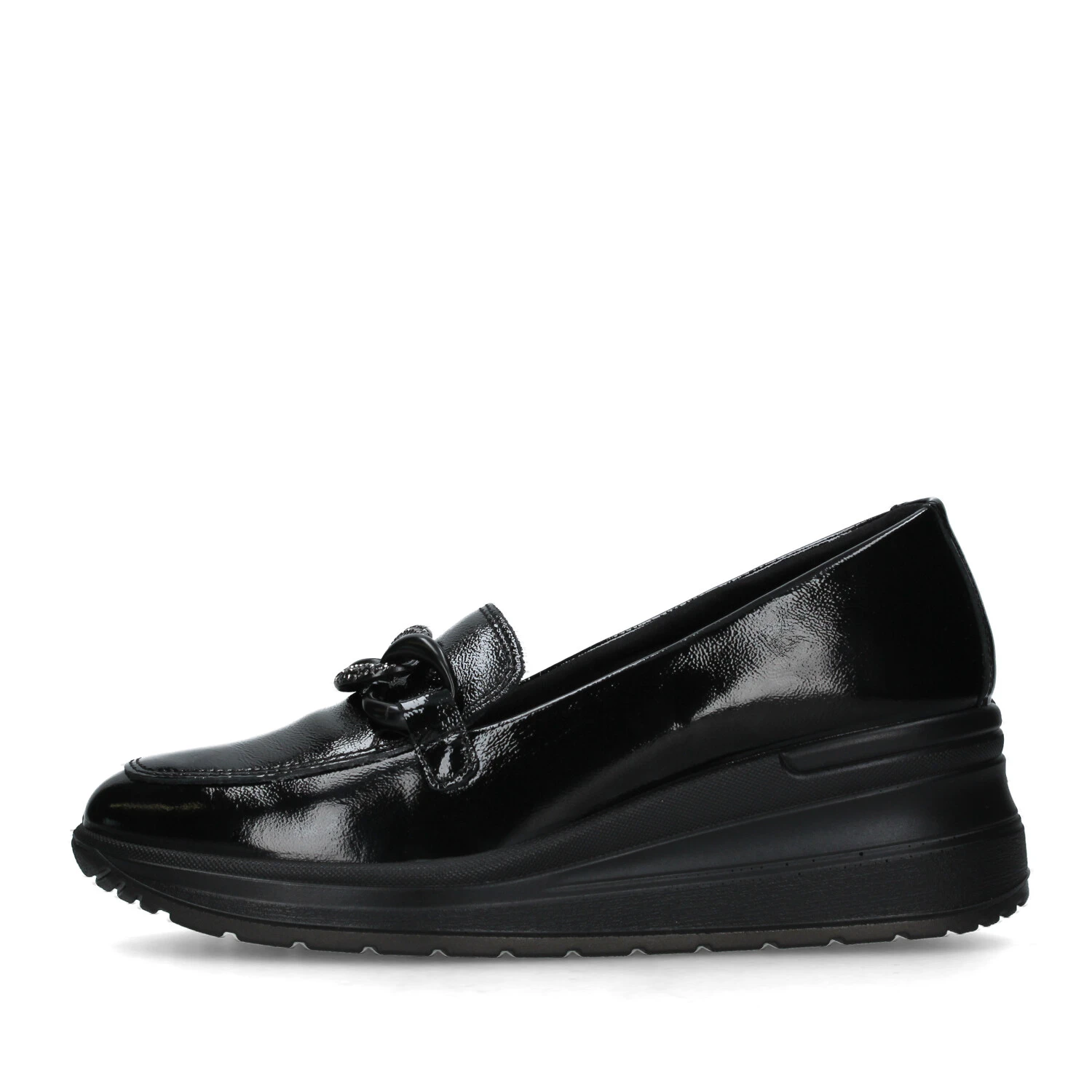 Mocassini Donna ENVAL SOFT In Pelle Nera – Con Zeppa Bassa 4cm, Fodera Memory Foam, Modello 6773900