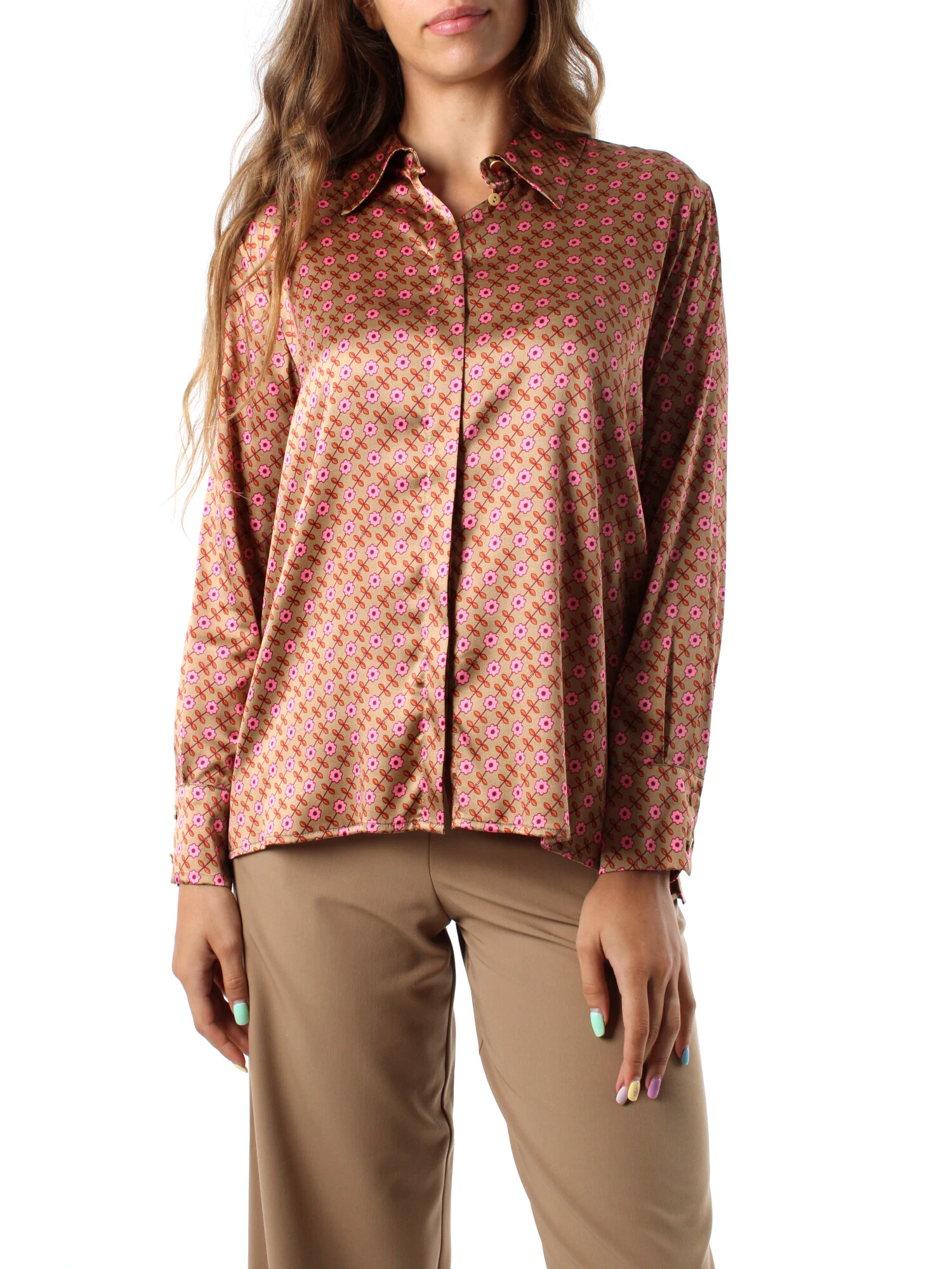 Camicia donna marrone online