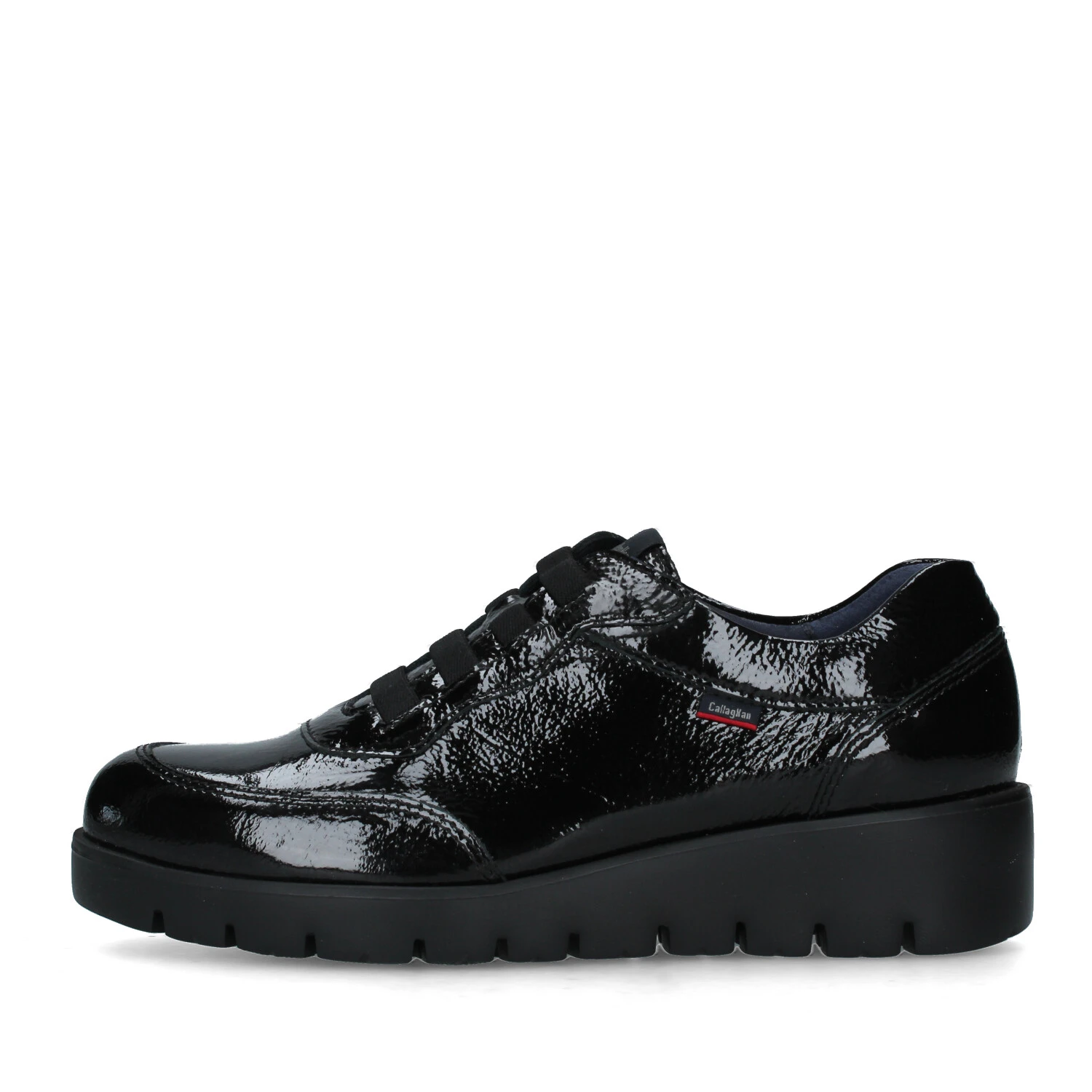 Scarpe Francesina Donna Callaghan Nero | Pelle Di Qualità | Tacco 4,5 Cm | Tecnologia Adaptaction | Comode Ed Eleganti