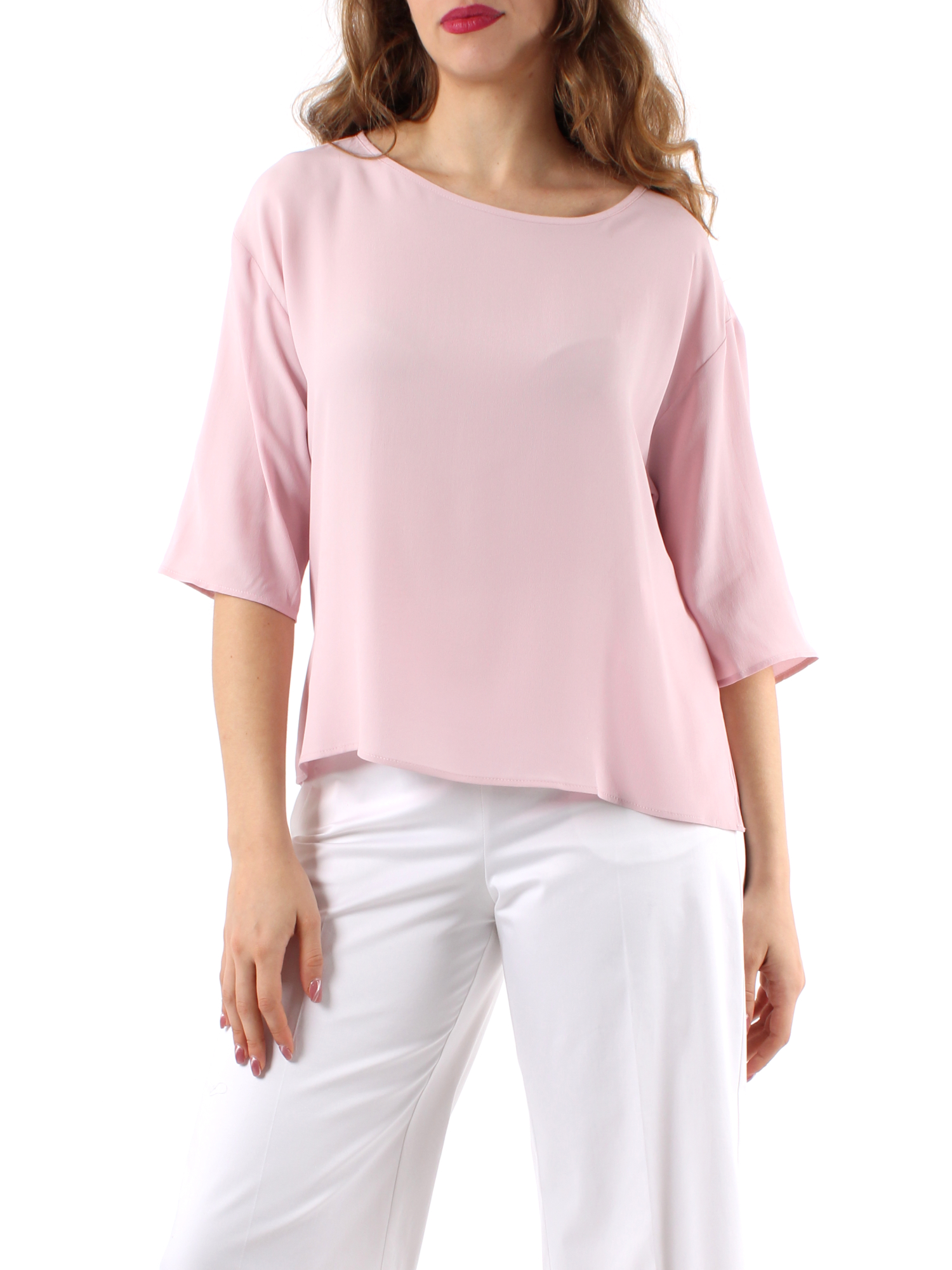 Marella BLUSA IN SETA CON SCOLLO A V DONNA BORDEAUX Step By Step