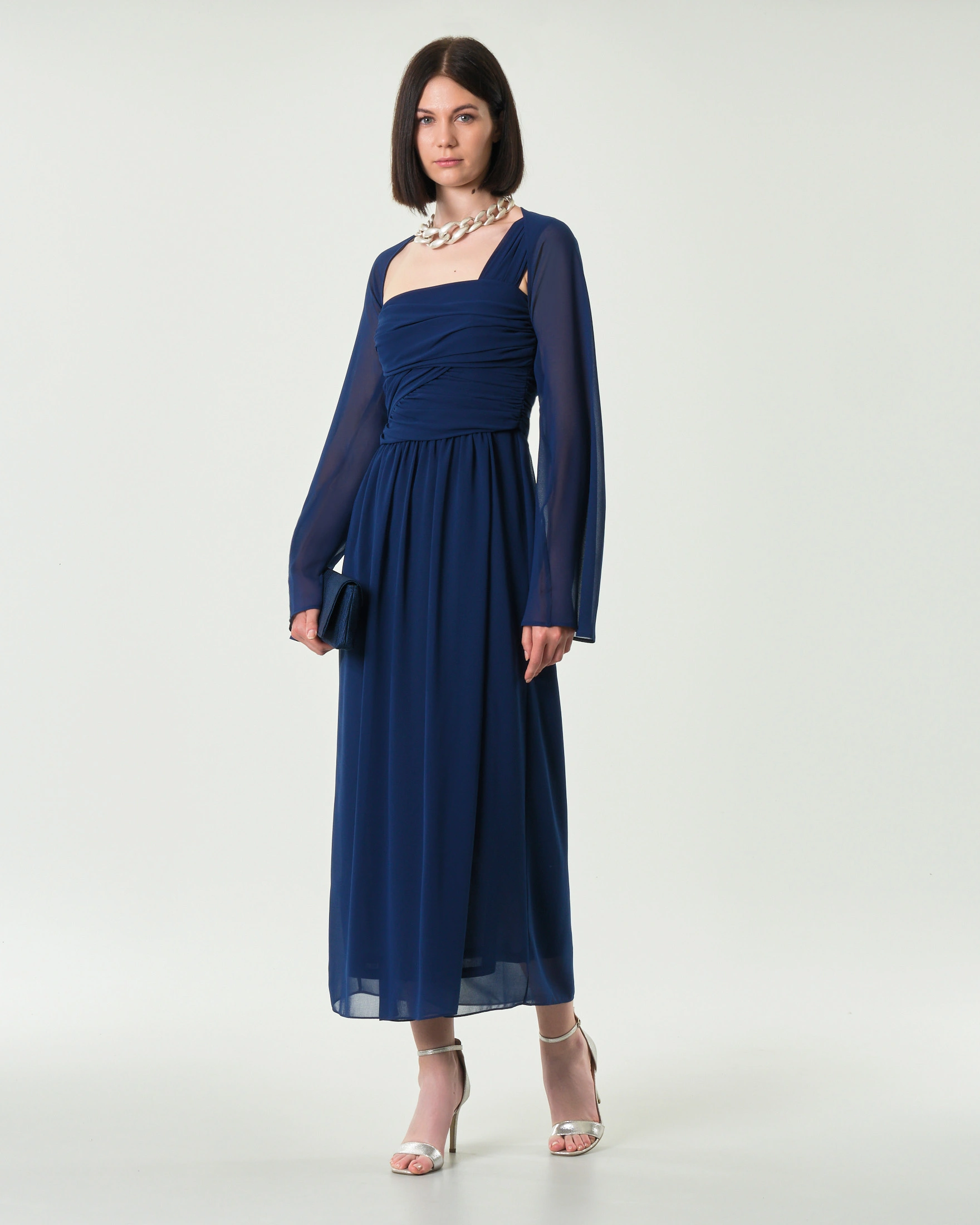 COPRISPALLE JACKIE2 IN GEORGETTE DONNA BLU