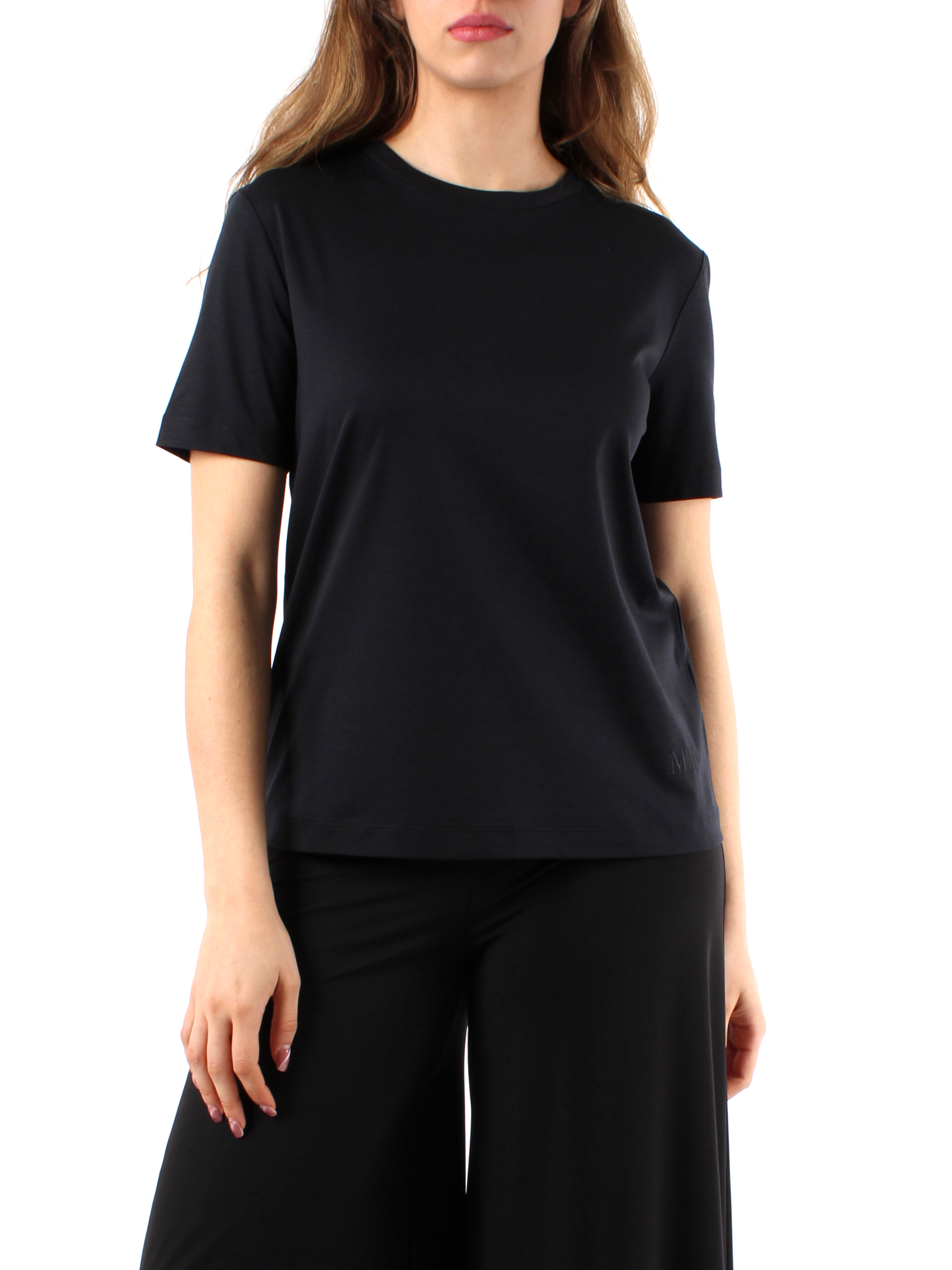 T-shirt Da Donna In Cotone Di Seta A Maniche Corte In Tinta Unita Casual Maglietta Di Base, Bianco Latteo-o Collo, S Corto - Foto 9