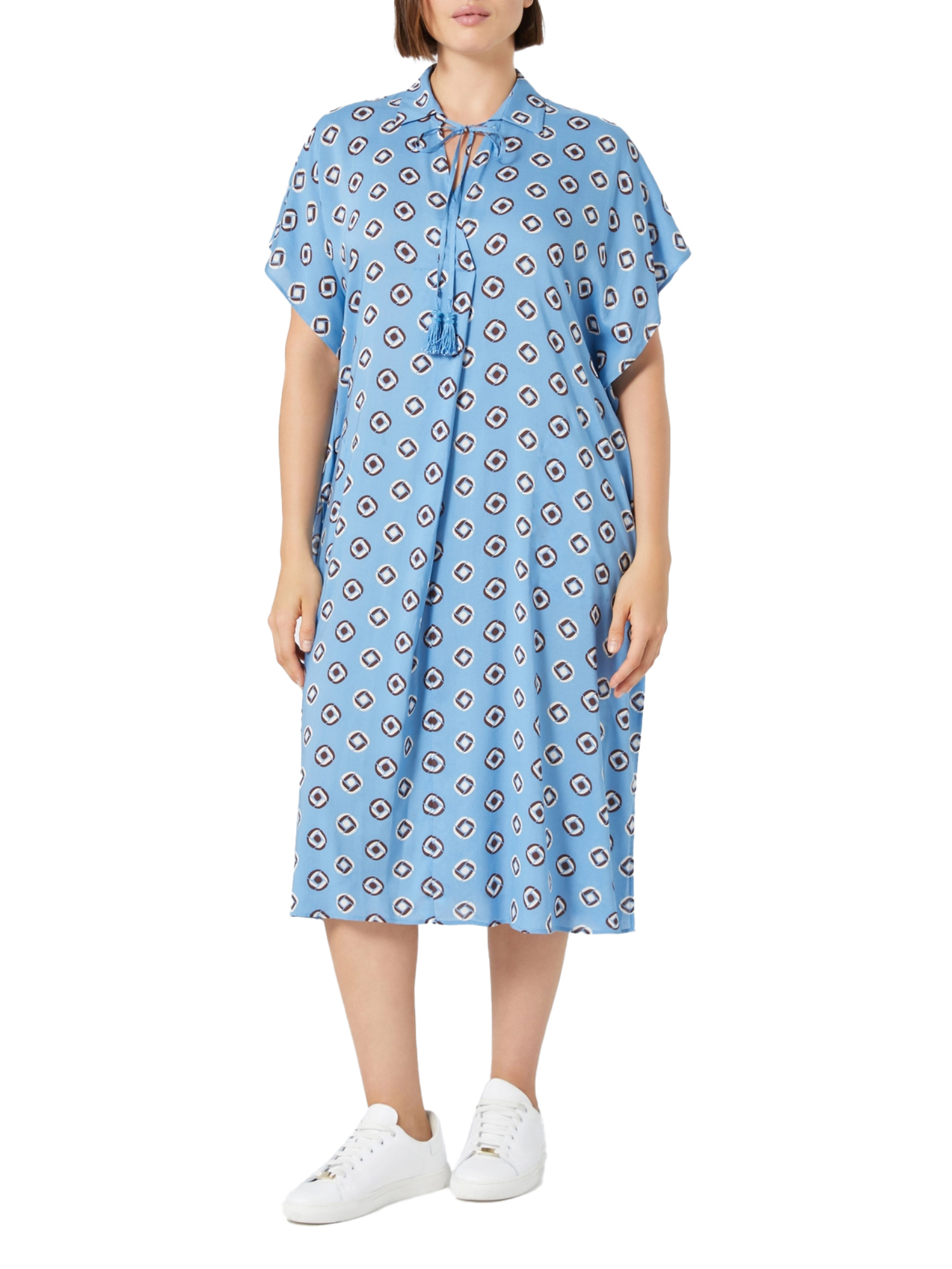 VESTITO CHEMISIER A FANTASIA DONNA AZZURRO