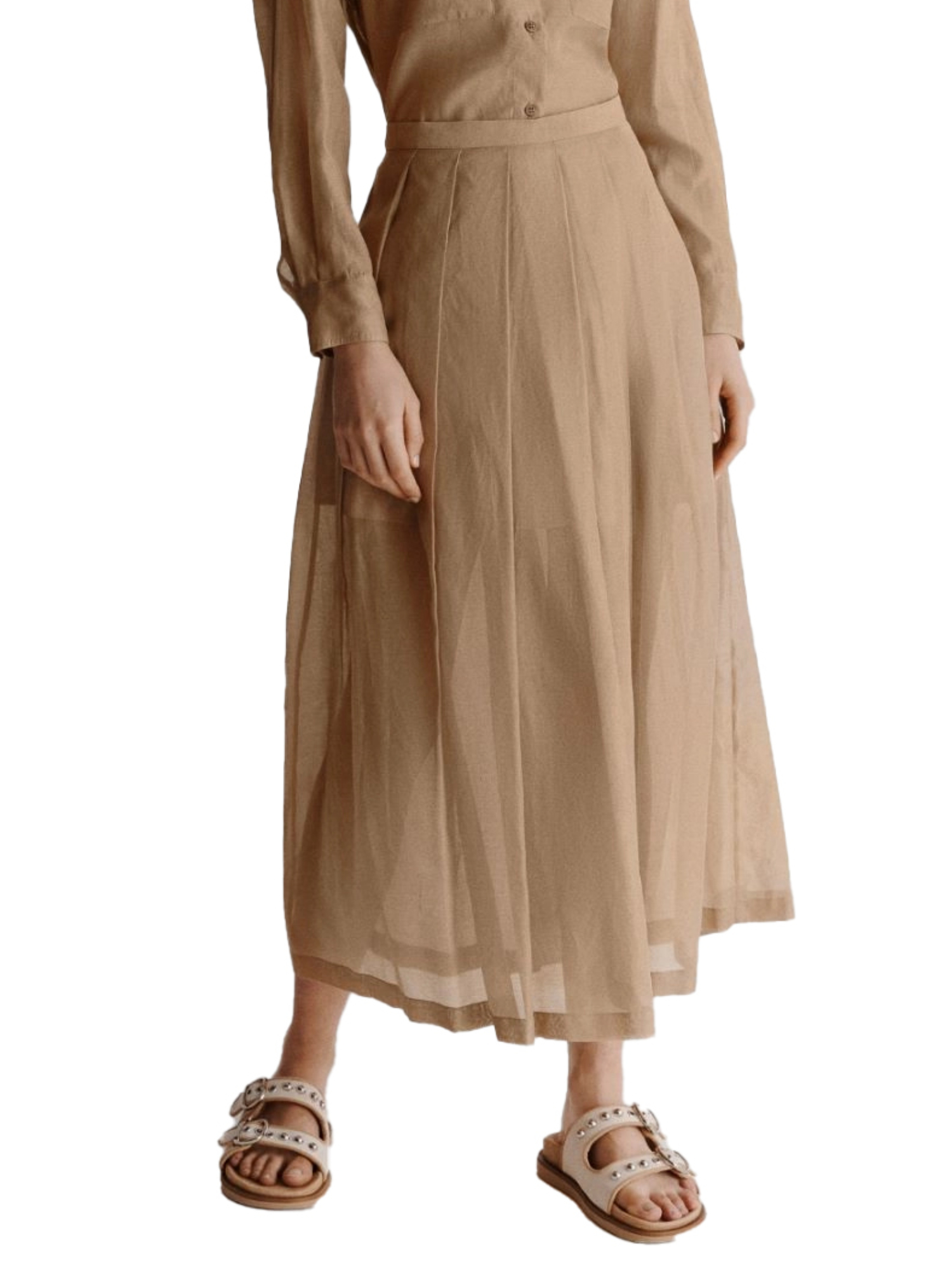 GONNA LUNGA SVASATA MONOCHROME DONNA BEIGE