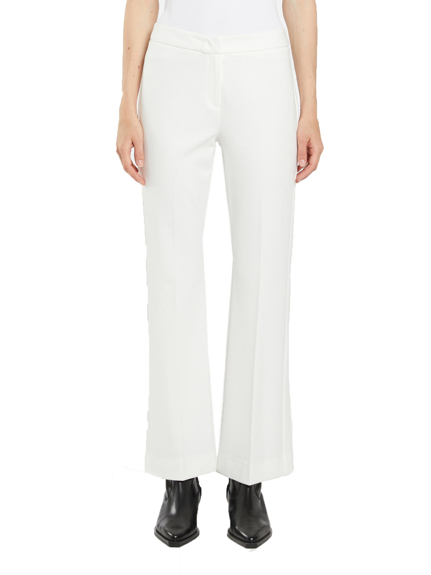PANTALONI A ZAMPA IN JERSEY DONNA BIANCO
