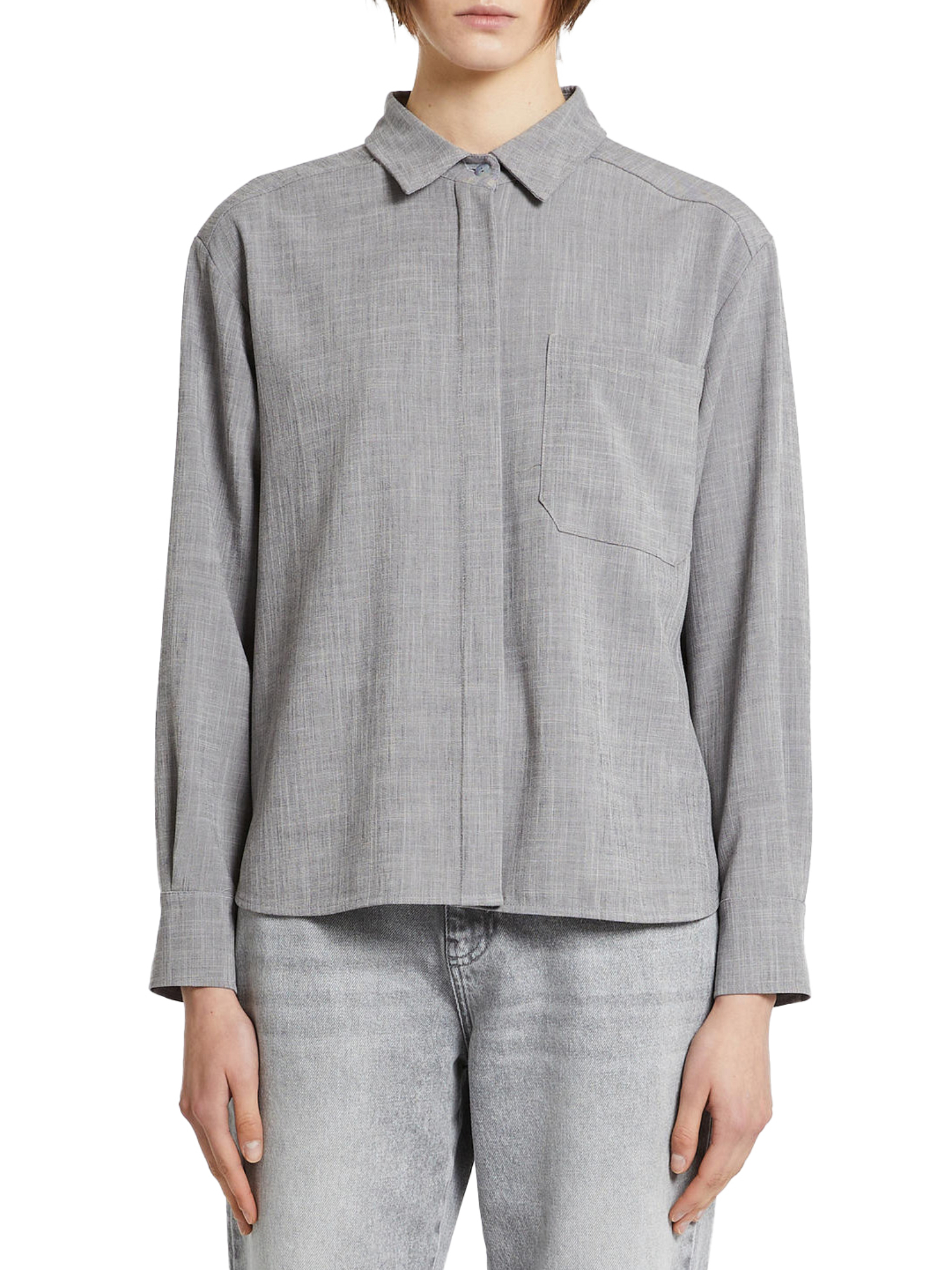 CAMICIA MORBIDA DONNA GRIGIO
