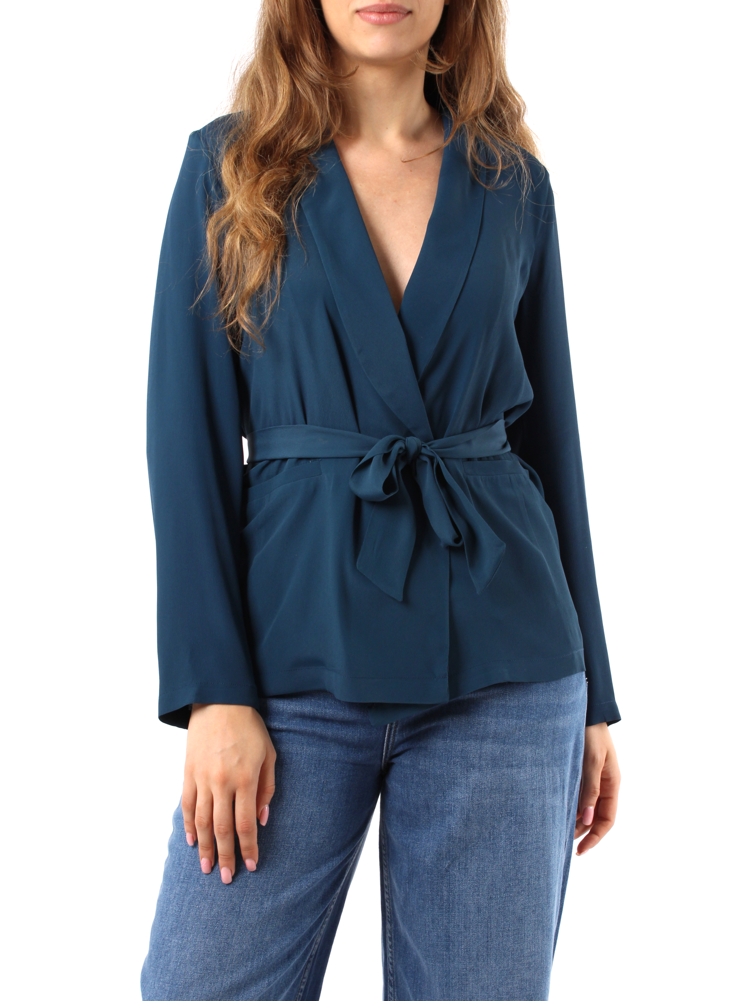GIACCA BLAZER KIMONO DONNA PETROLIO