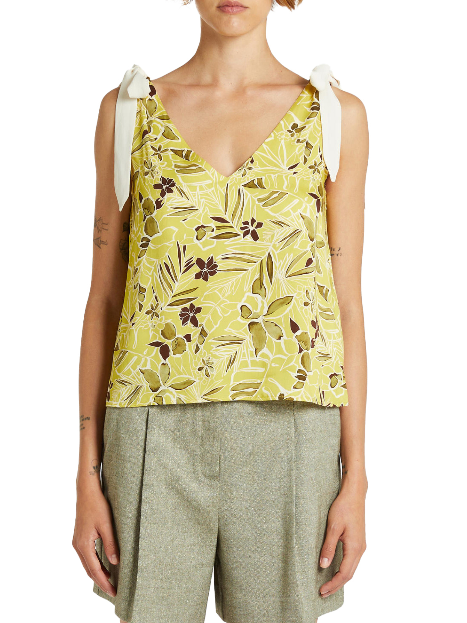 TOP A FANTASIA CON FIOCCHI DONNA VERDE