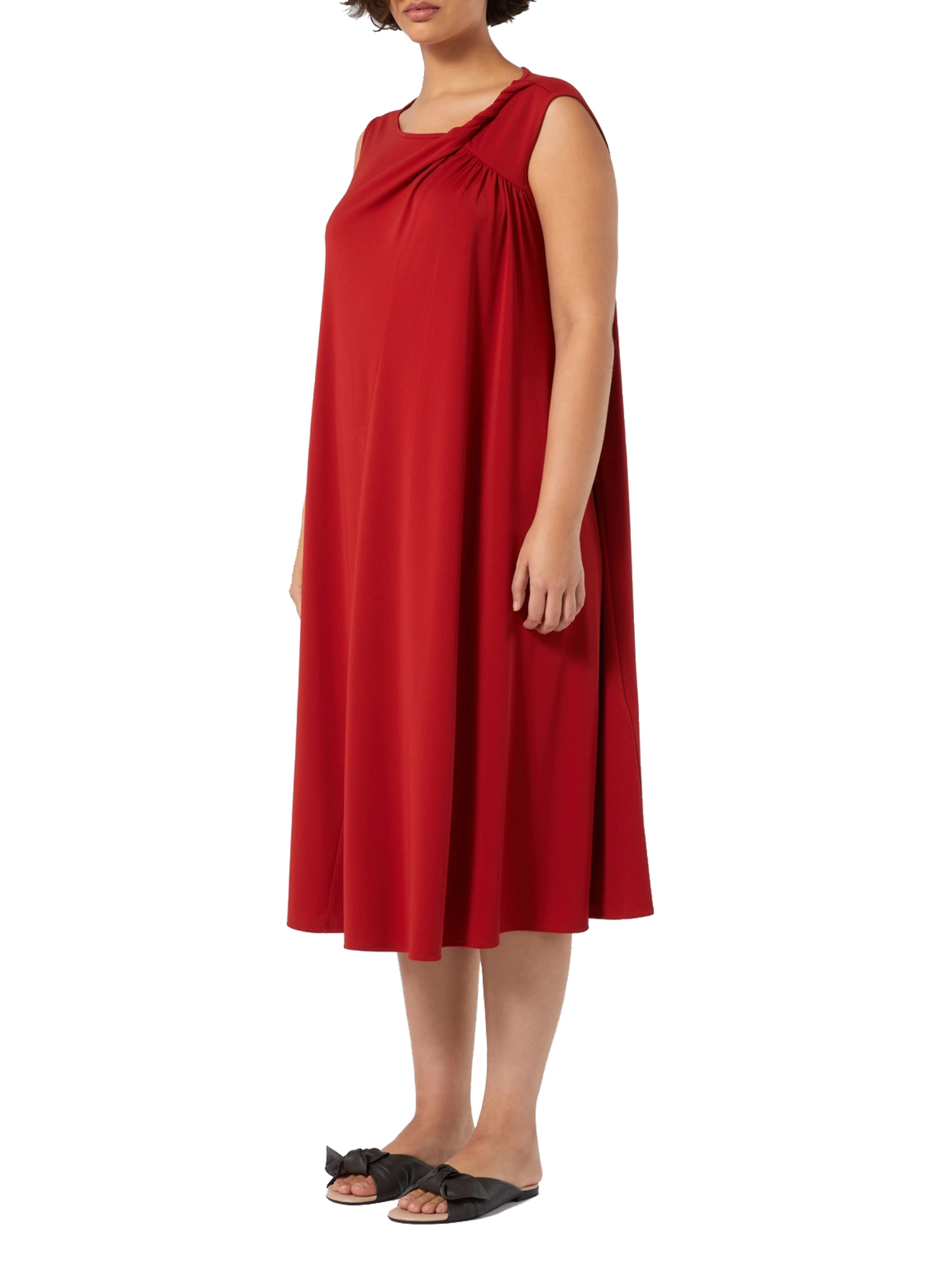 VESTITO MIDI IN JERSEY DONNA ROSSO