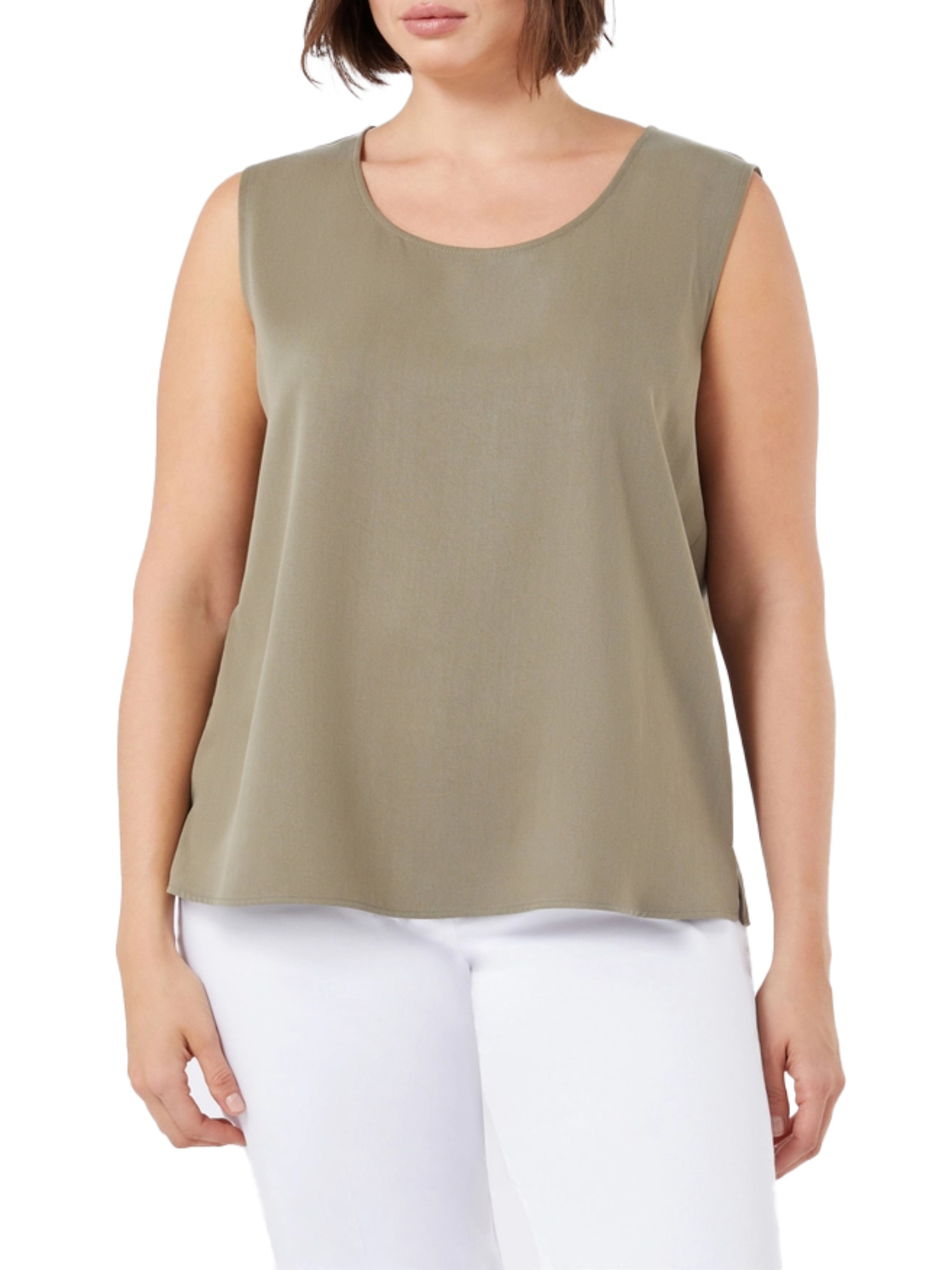 TOP IN TWILL DI TENCEL DONNA VERDE