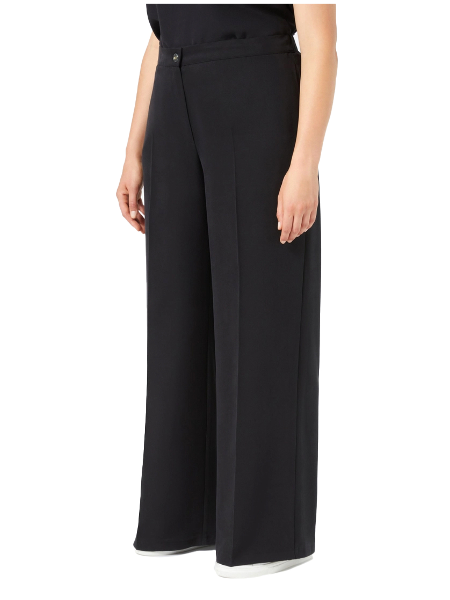 PANTALONI PALAZZO IN TENCEL DONNA NERO
