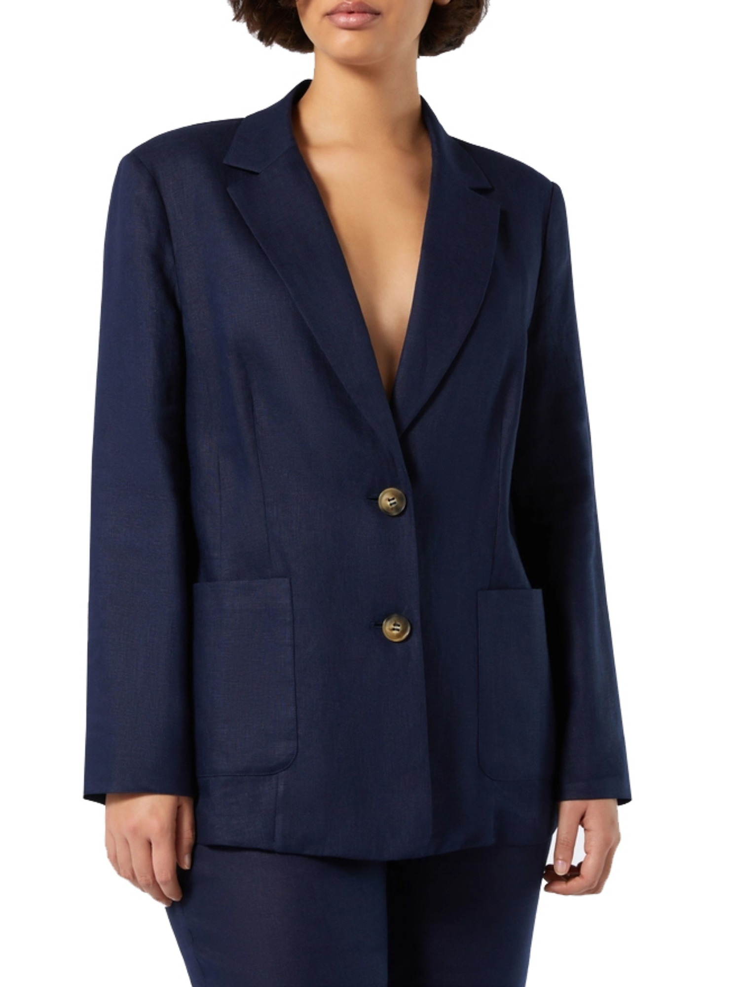 GIACCA BLAZER IN LINO DONNA BLU