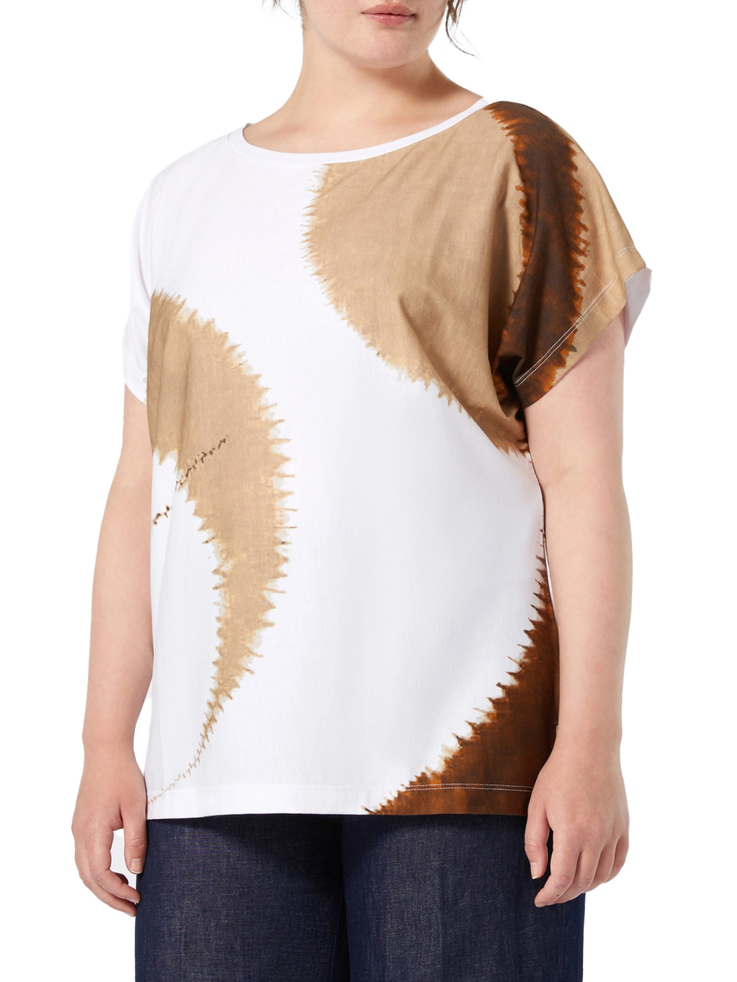 T-SHIRT TIE-DYE IN JERSEY DI COTONE DONNA BIANCO