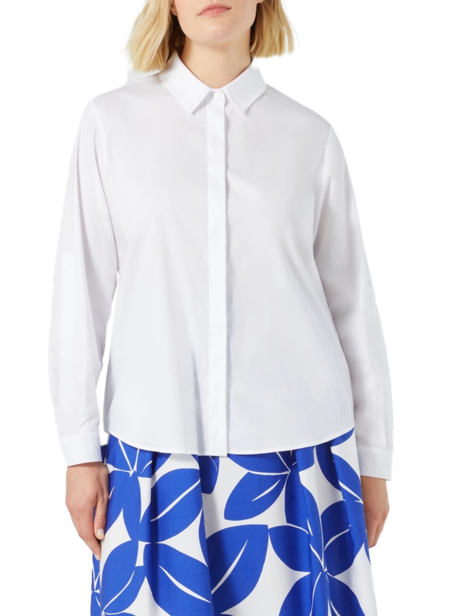 CAMICIA CITRATO IN POPELINE DI COTONE DONNA BIANCO