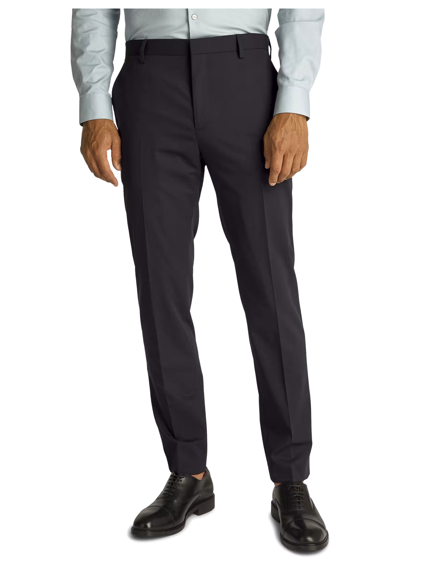 PANTALONI CHINO IN TWILL AFFUSOLATI UOMO NERO