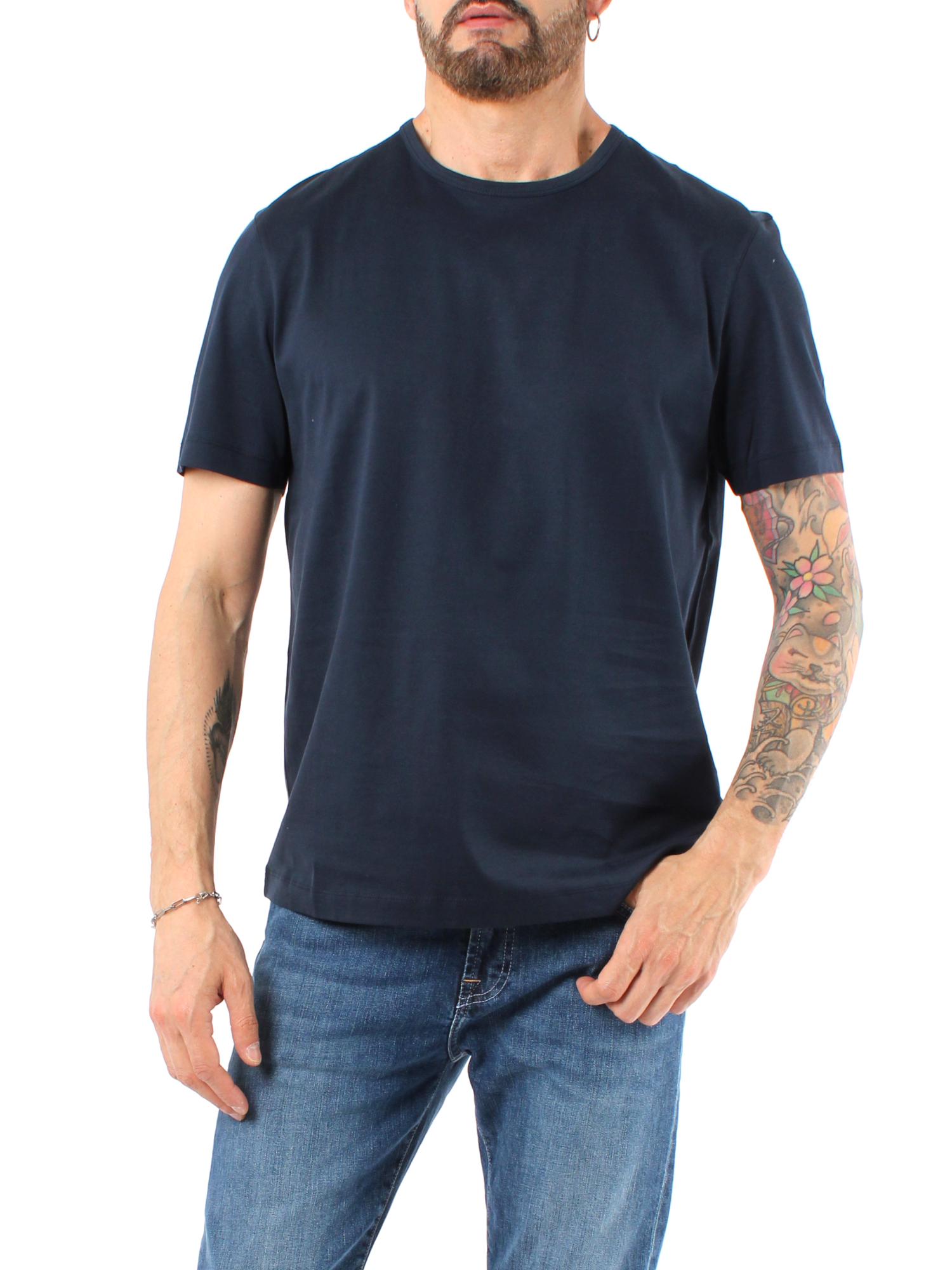 T-SHIRT MANICA CORTA BASICA UOMO BLU
