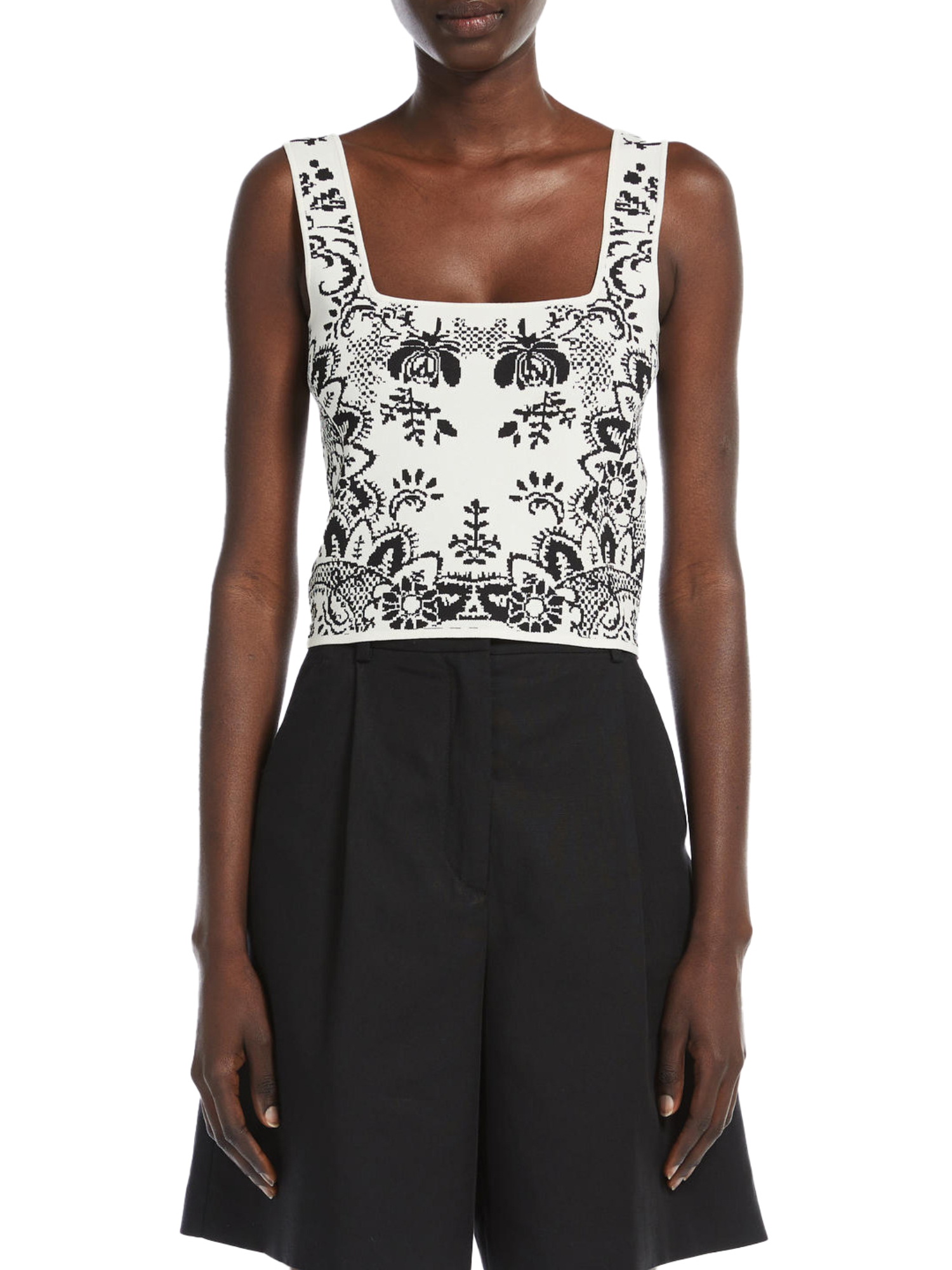 TOP PILADE A FANTASIA DONNA NERO BIANCO