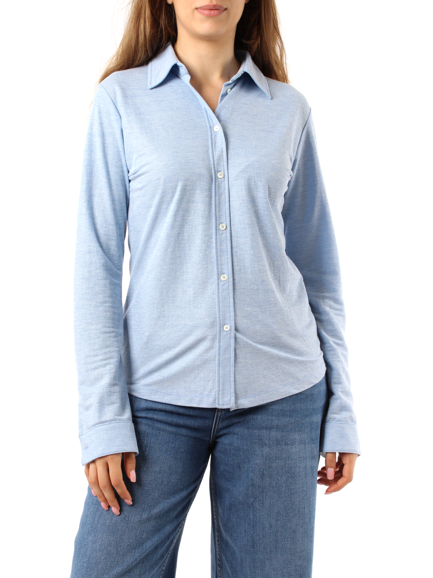CAMICIA IN JERSEY DONNA AZZURRO