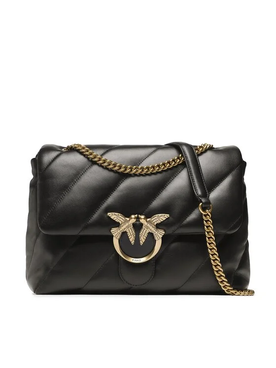 BORSA A SPALLA LOVE PUFF BIG DONNA NERO ORO