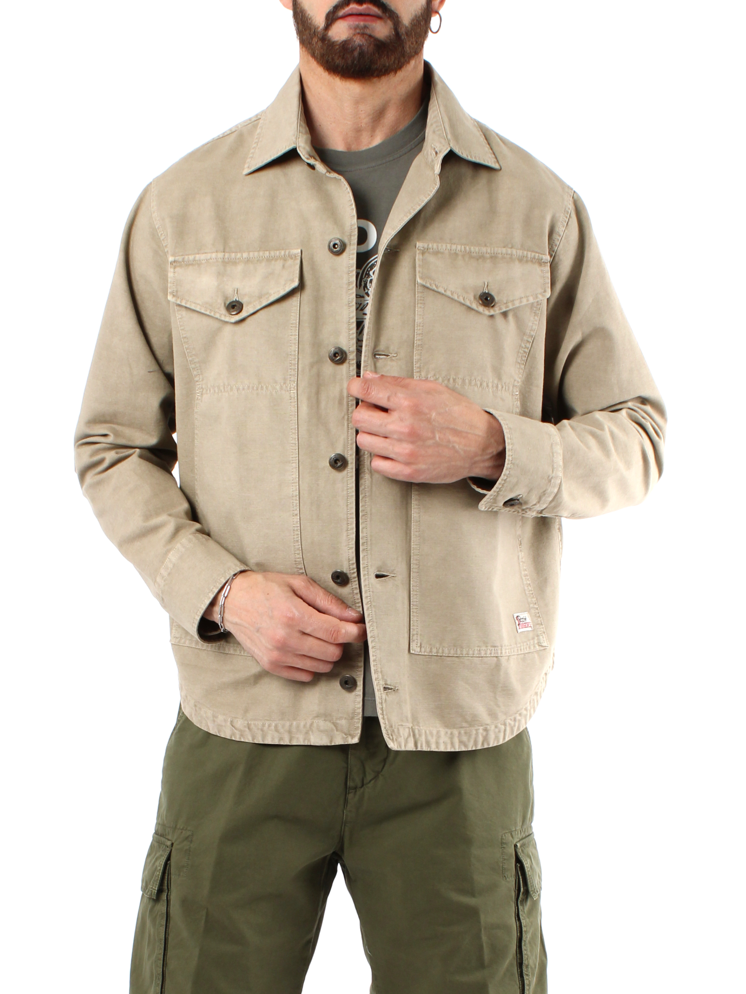 CAMICIA OVER LAGUNA UOMO BEIGE