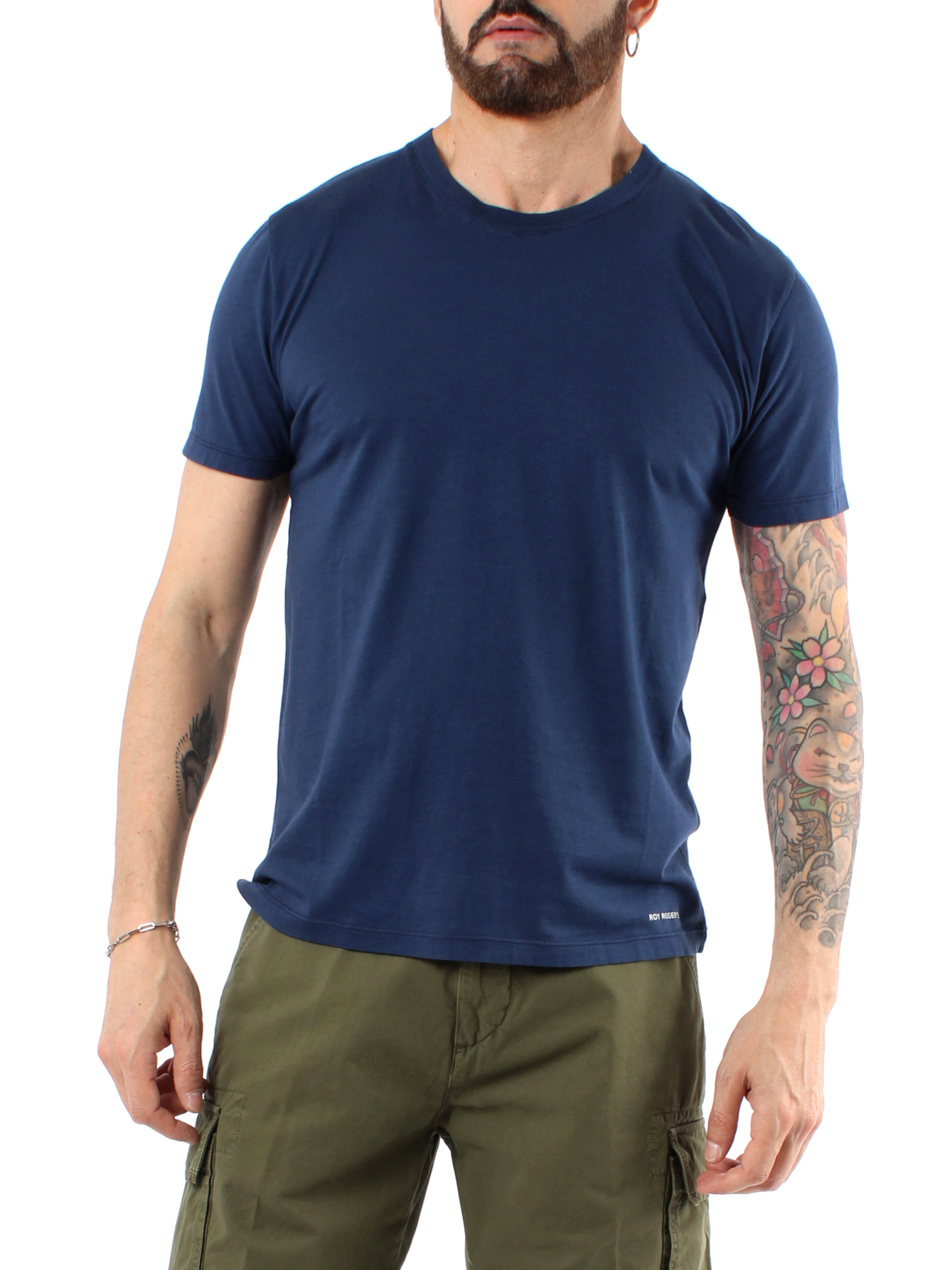 T-SHIRT MANICA CORTA IN JERSEY UOMO BLU NAVY