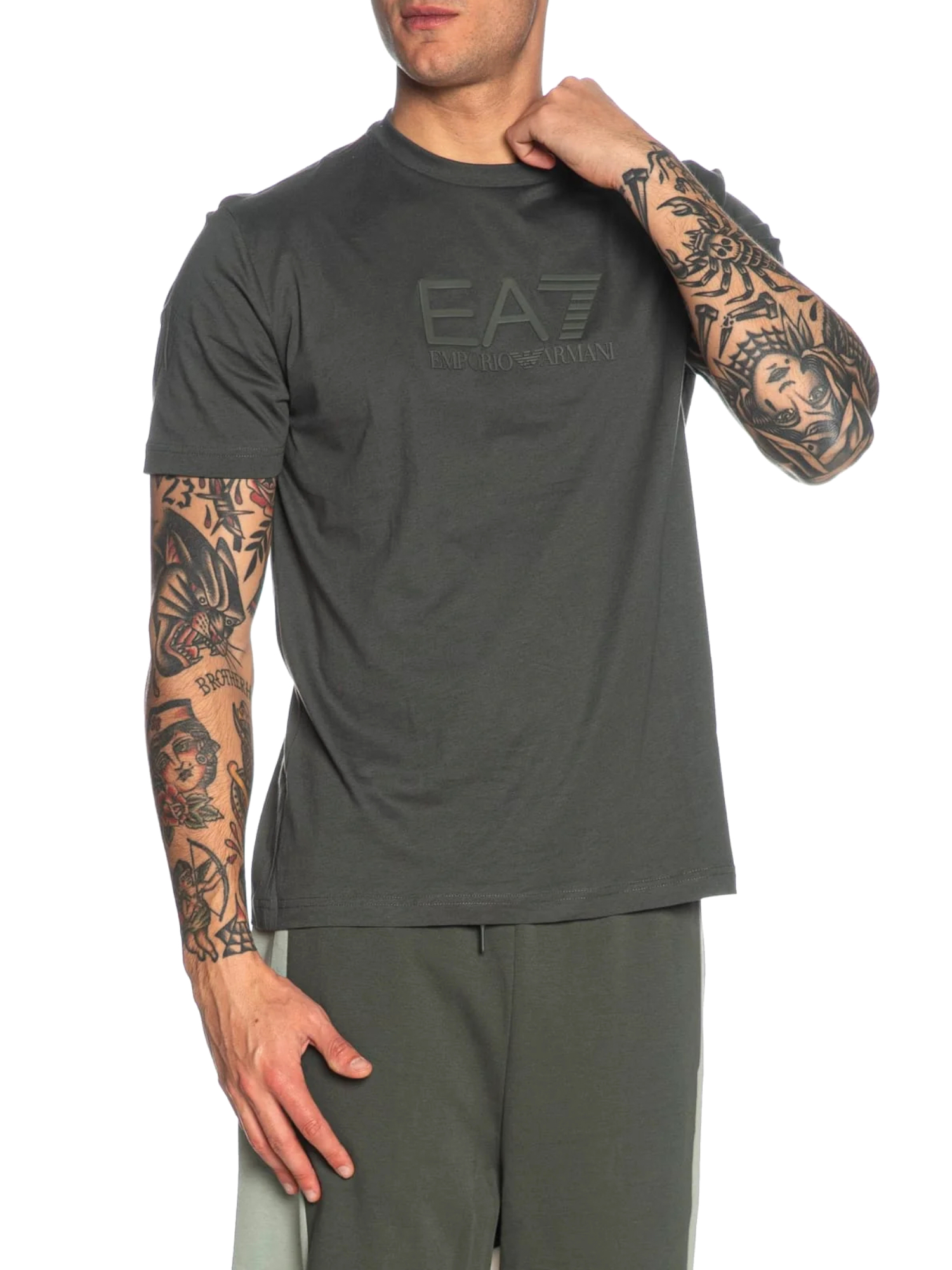 T-SHIRT MANICA CORTA GIROCOLLO VISIBILITY IN COTONE UOMO VERDE