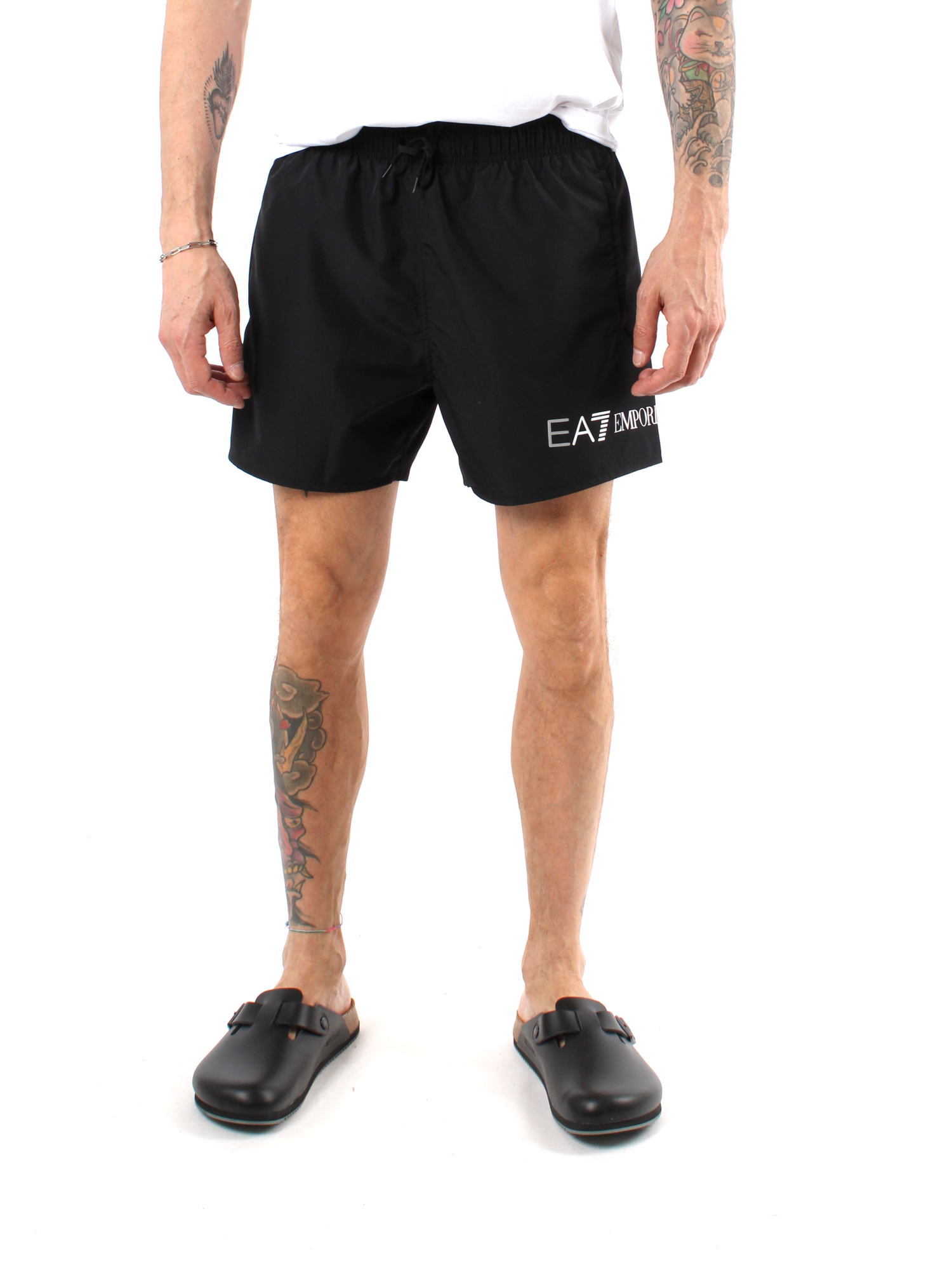 BOXER MARE CON LOGO IN NYLON UOMO NERO